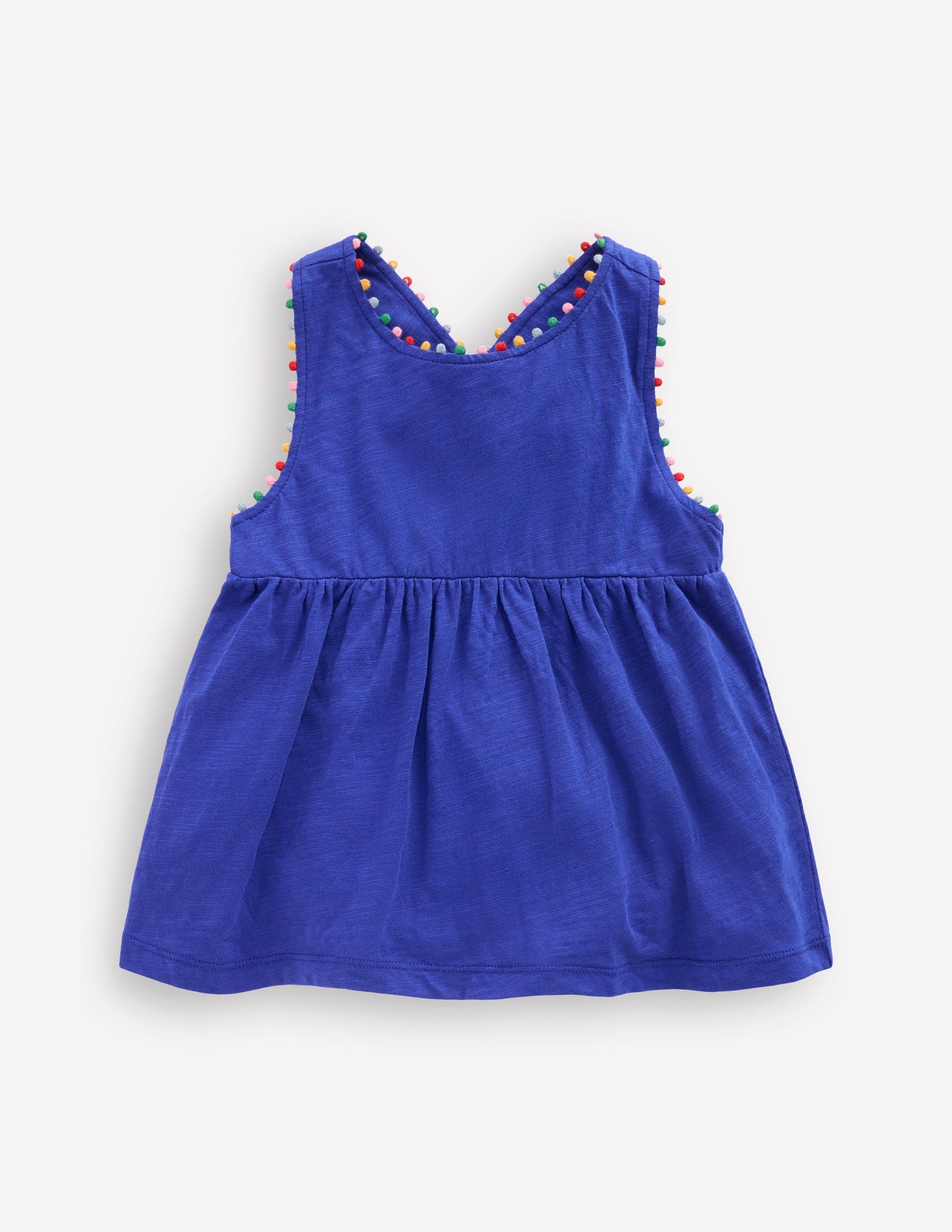 Cross-back Pom Top-Bright Blue