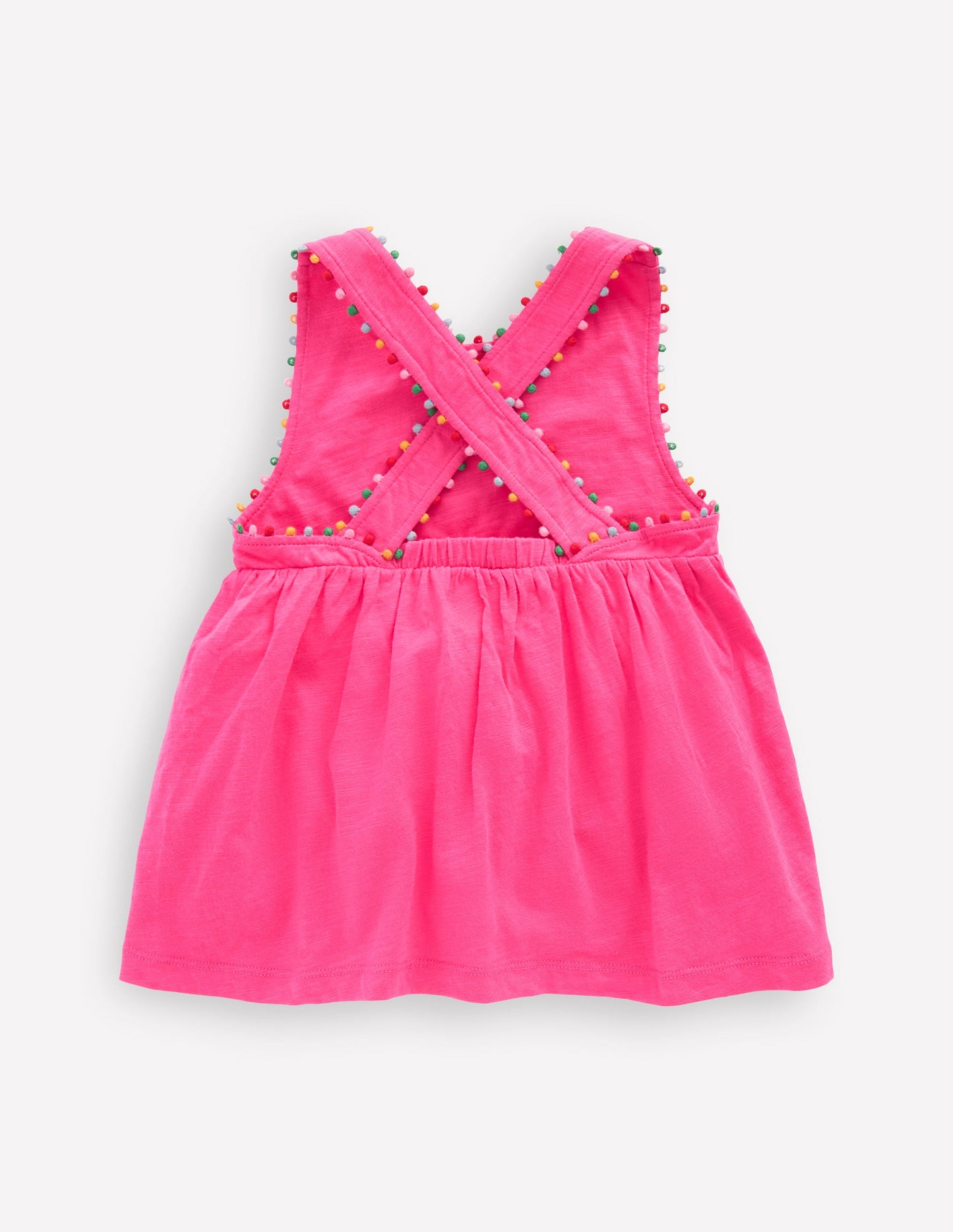 Cross-back Pom Top-Flamingo Pink