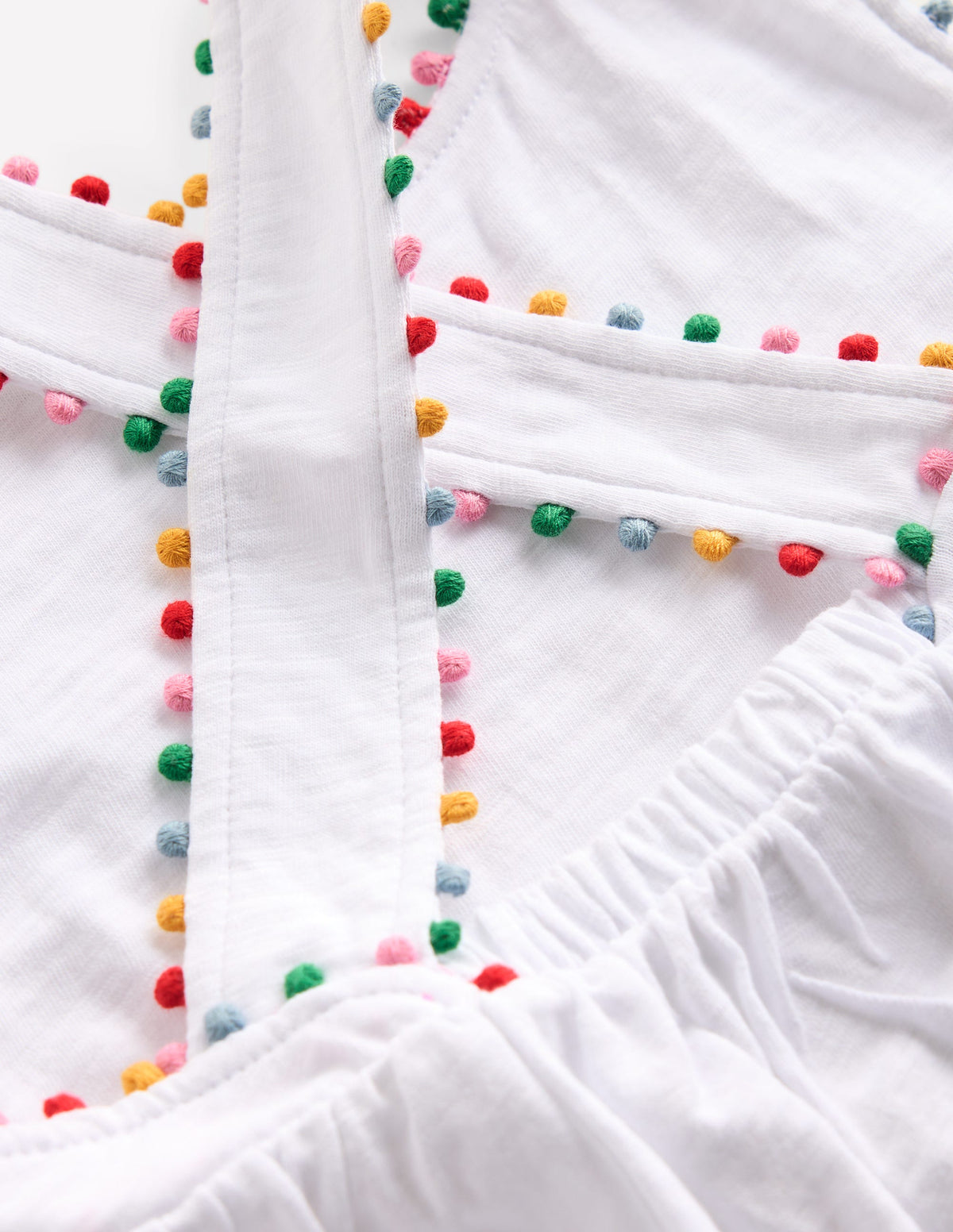 Cross-back Pom Top-White - Image 3