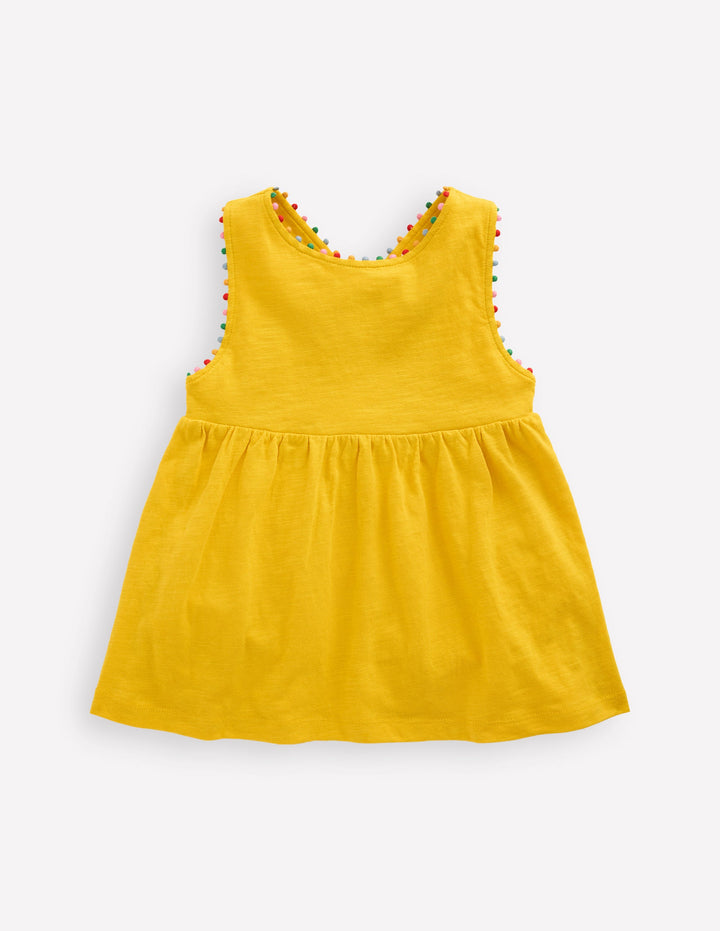 Cross-back Pom Top-Pineapple Yellow