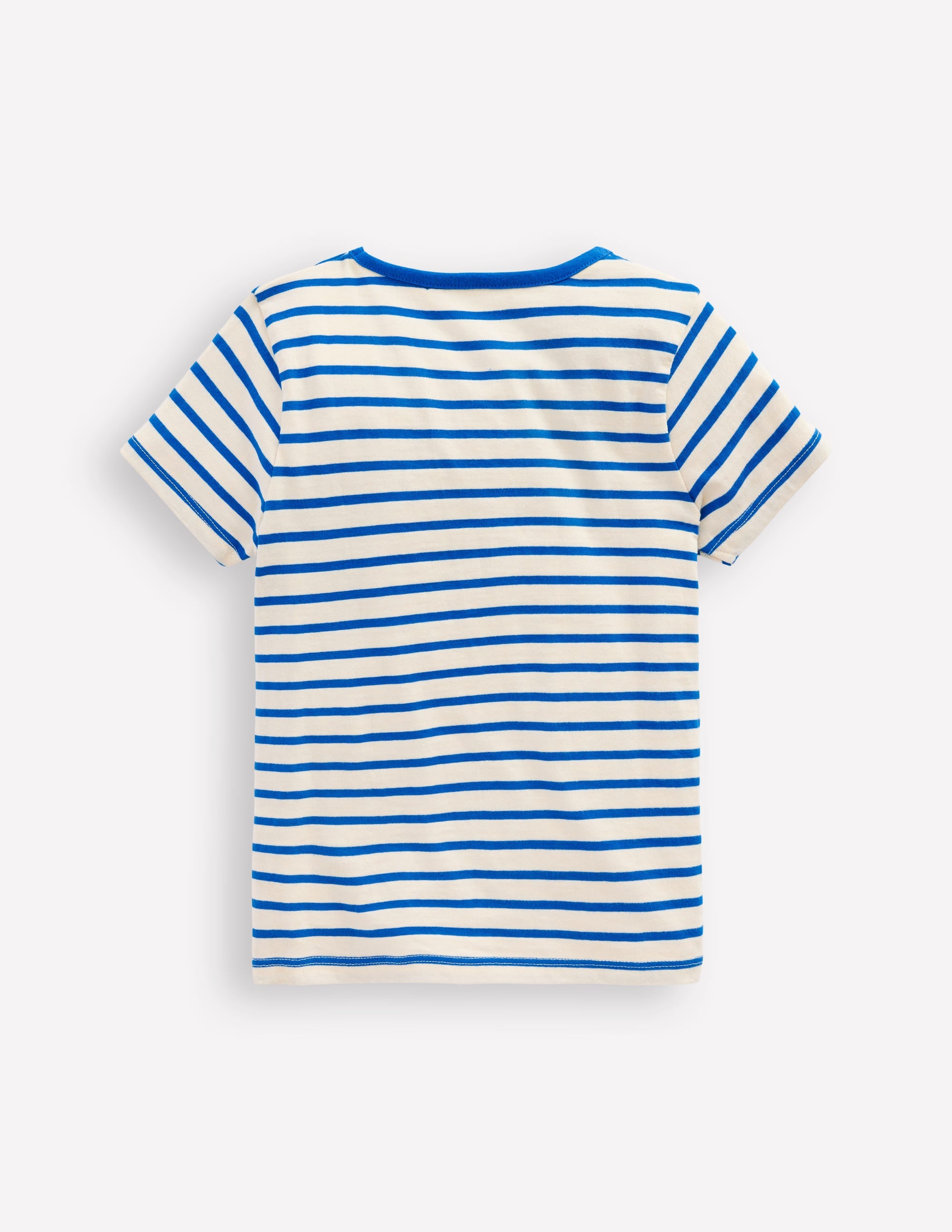 Short Sleeve Appliqué T-shirt-Peacock Plume Blue/Soft Ivory - Image 2