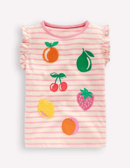 Flutter Short Sleeve T-shirt-Bubblegum Pink Fruits