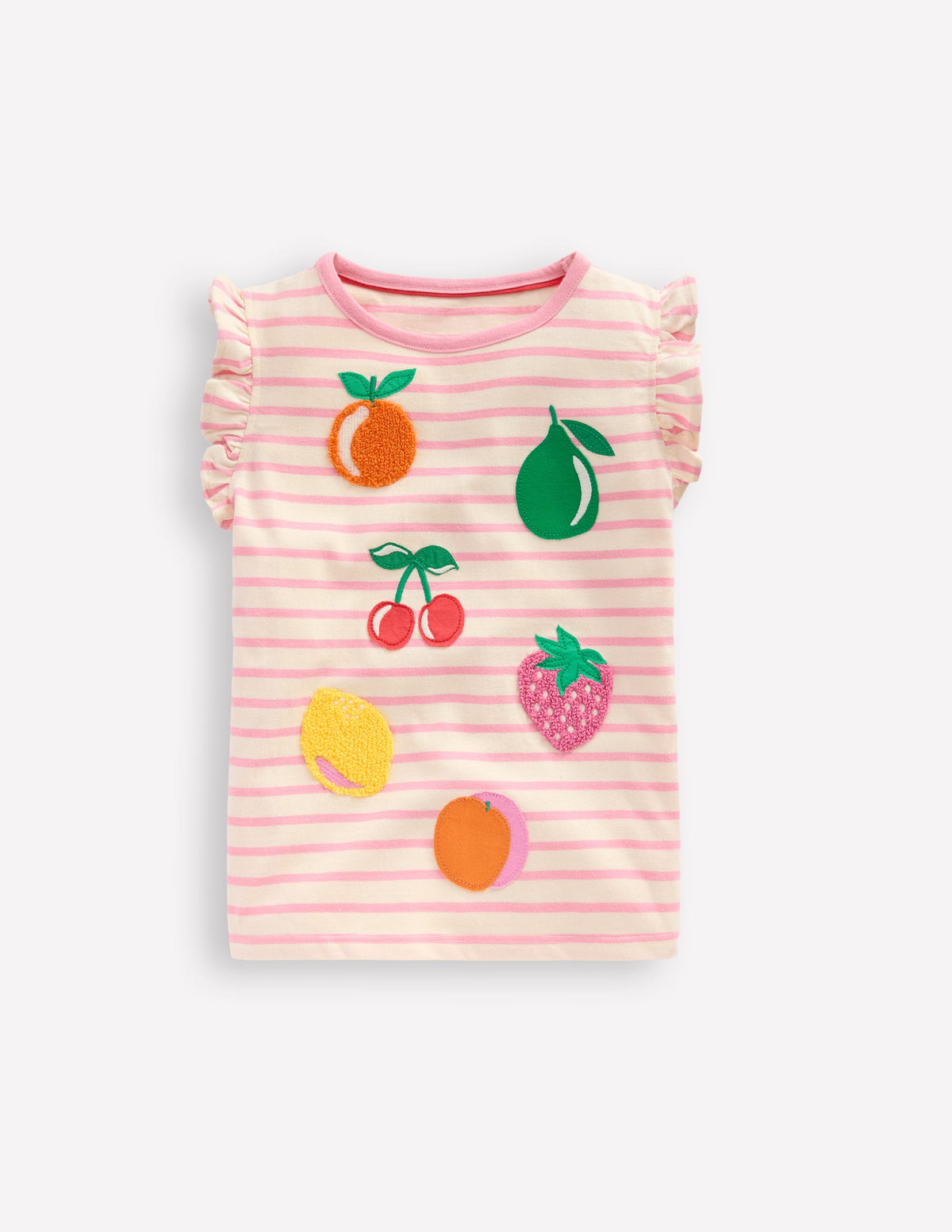 Flutter Short Sleeve T-shirt-Bubblegum Pink Fruits - Image 1