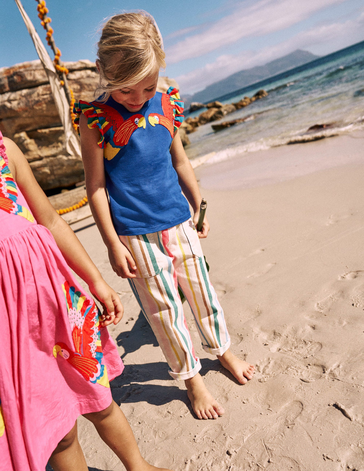 Flutter Short Sleeve T-shirt-Bright Blue Parrot - Image 4