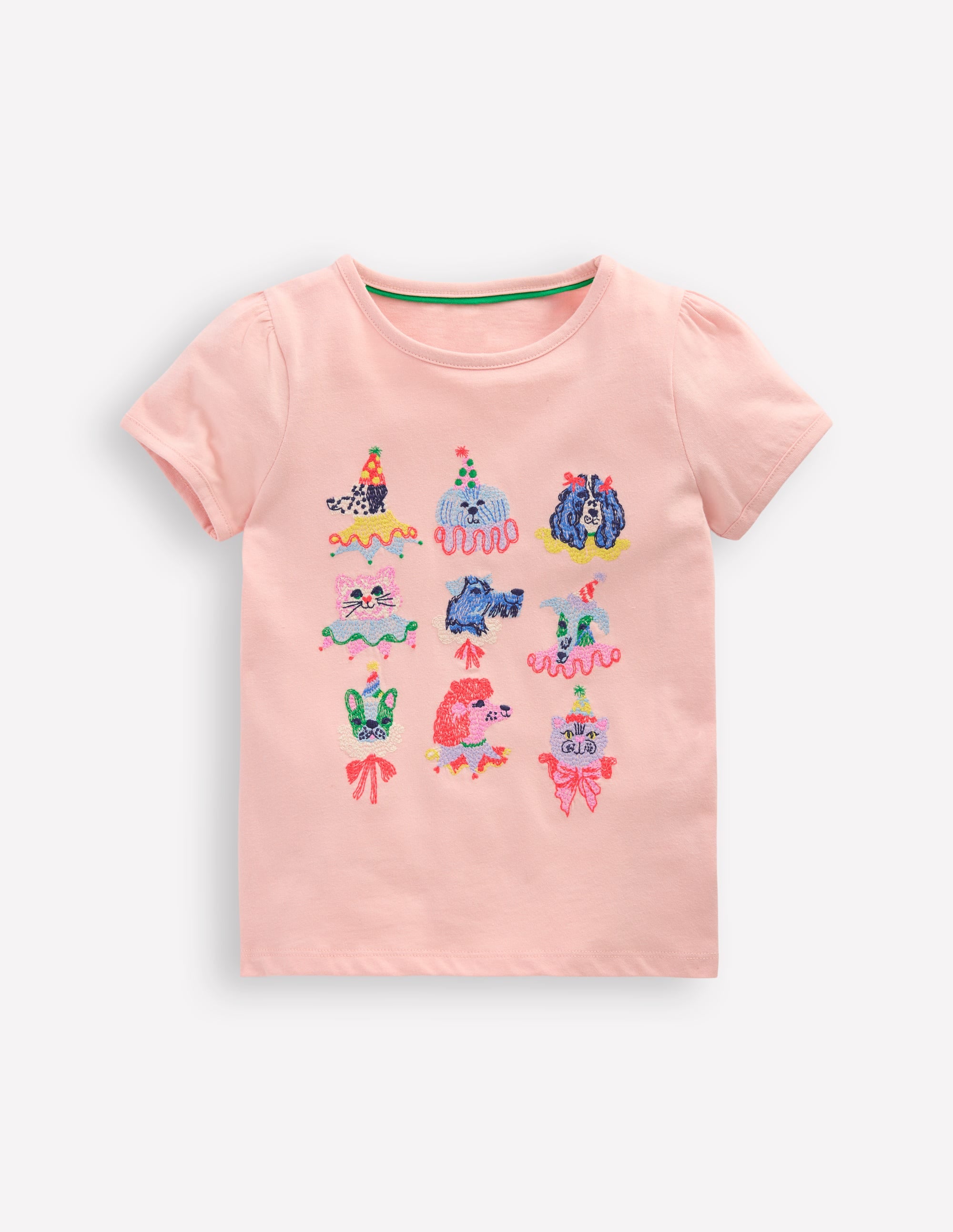 Puff Sleeve Superstitch Top-Chalk Pink Circus Pets - Image 1