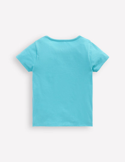 Lift The Flap Short Sleeve Top-Aquamarine Blue Mermaid-2