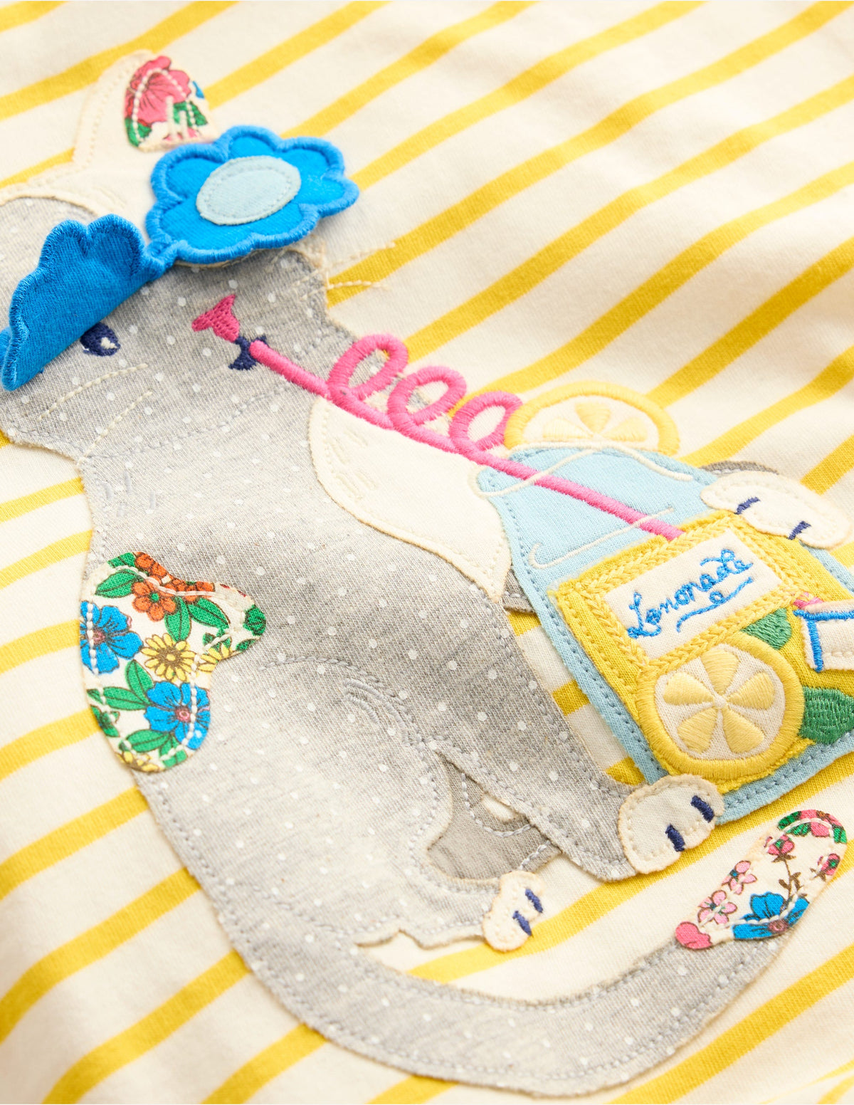Lift The Flap Short Sleeve Top-Pineapple Yellow Stripe Cat - Image 3