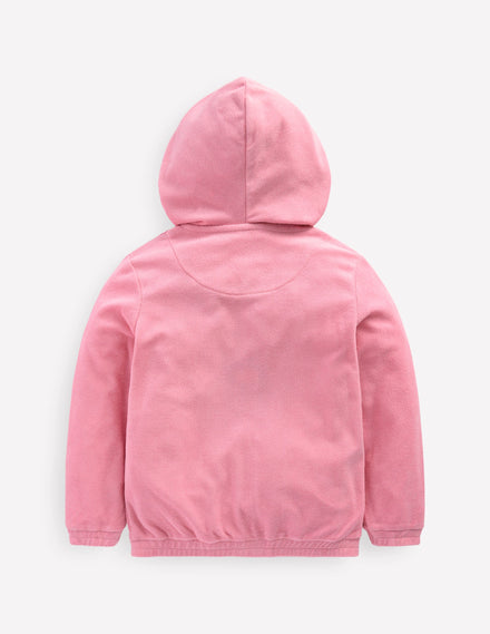 Zip-Through Towelling Hoodie-Chalk Pink Fruit