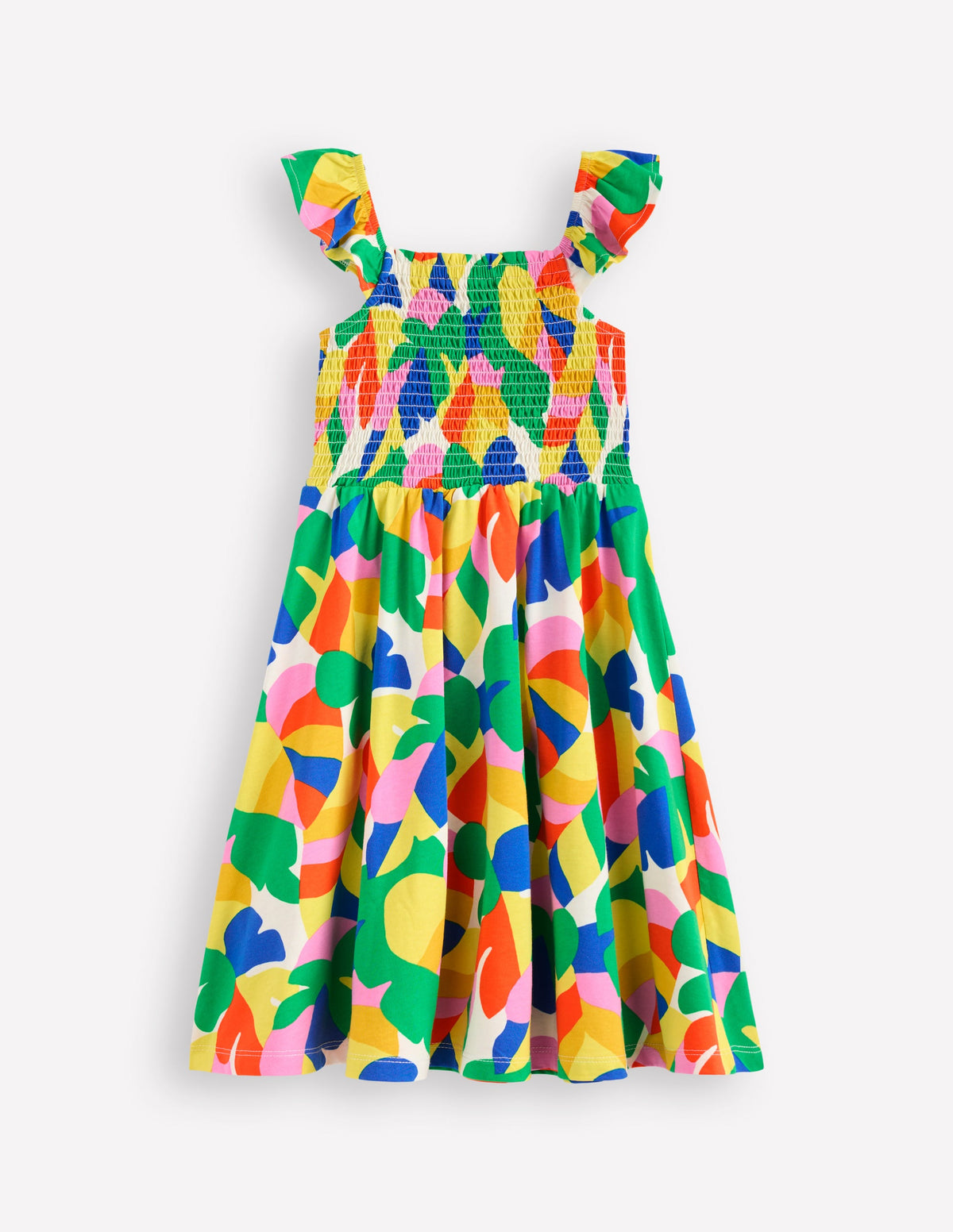 Willa Shirred Jersey Dress-Multi Abstract Palm - Image 2