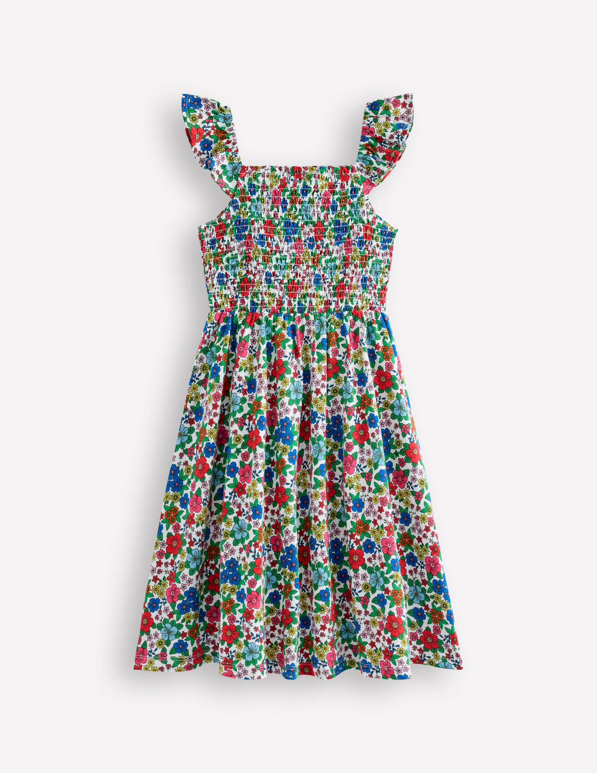 Willa Shirred Jersey Dress-Multi Holiday Flowerbed - Image 2