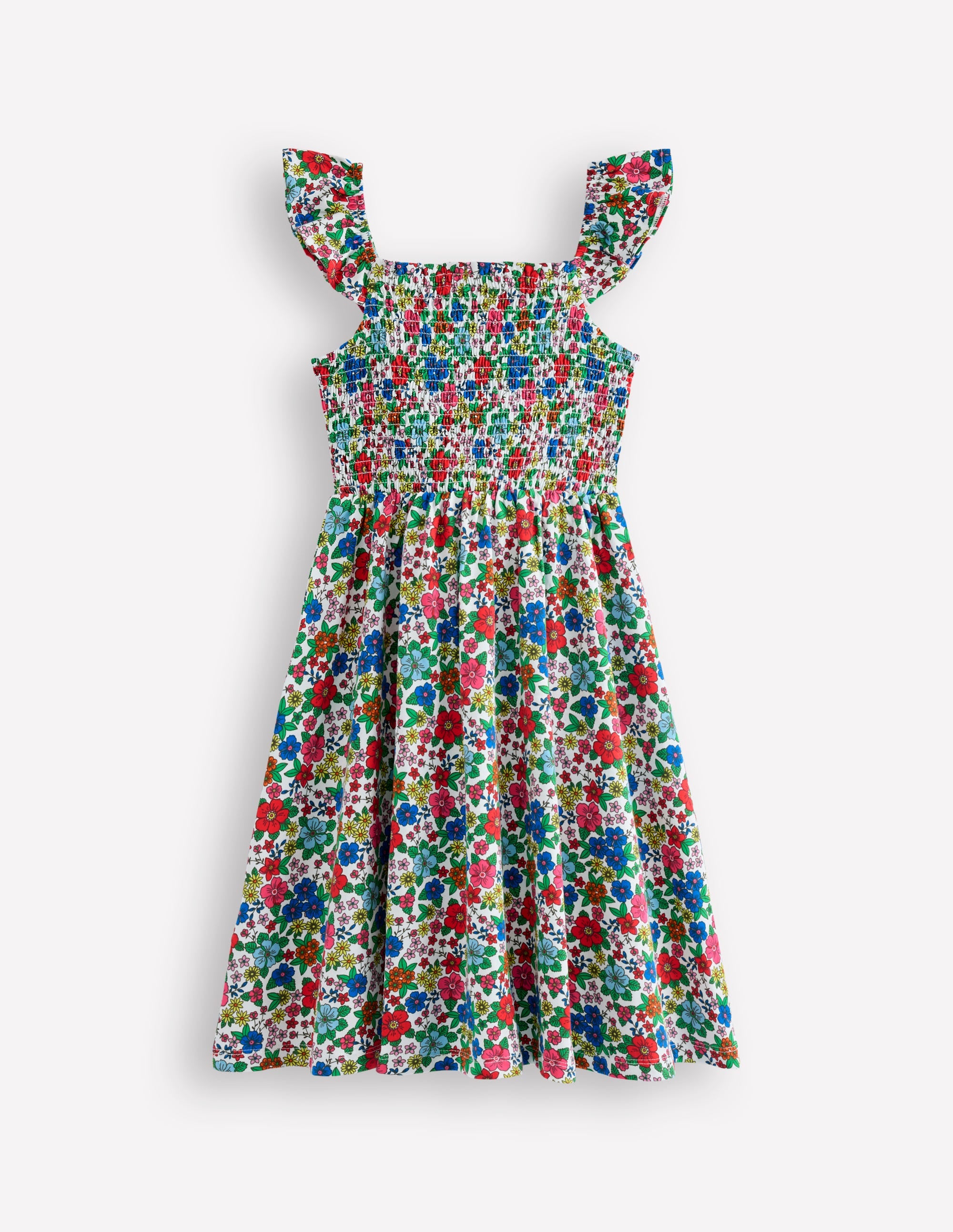 Willa Shirred Jersey Dress-Multi Holiday Flowerbed - Image 3