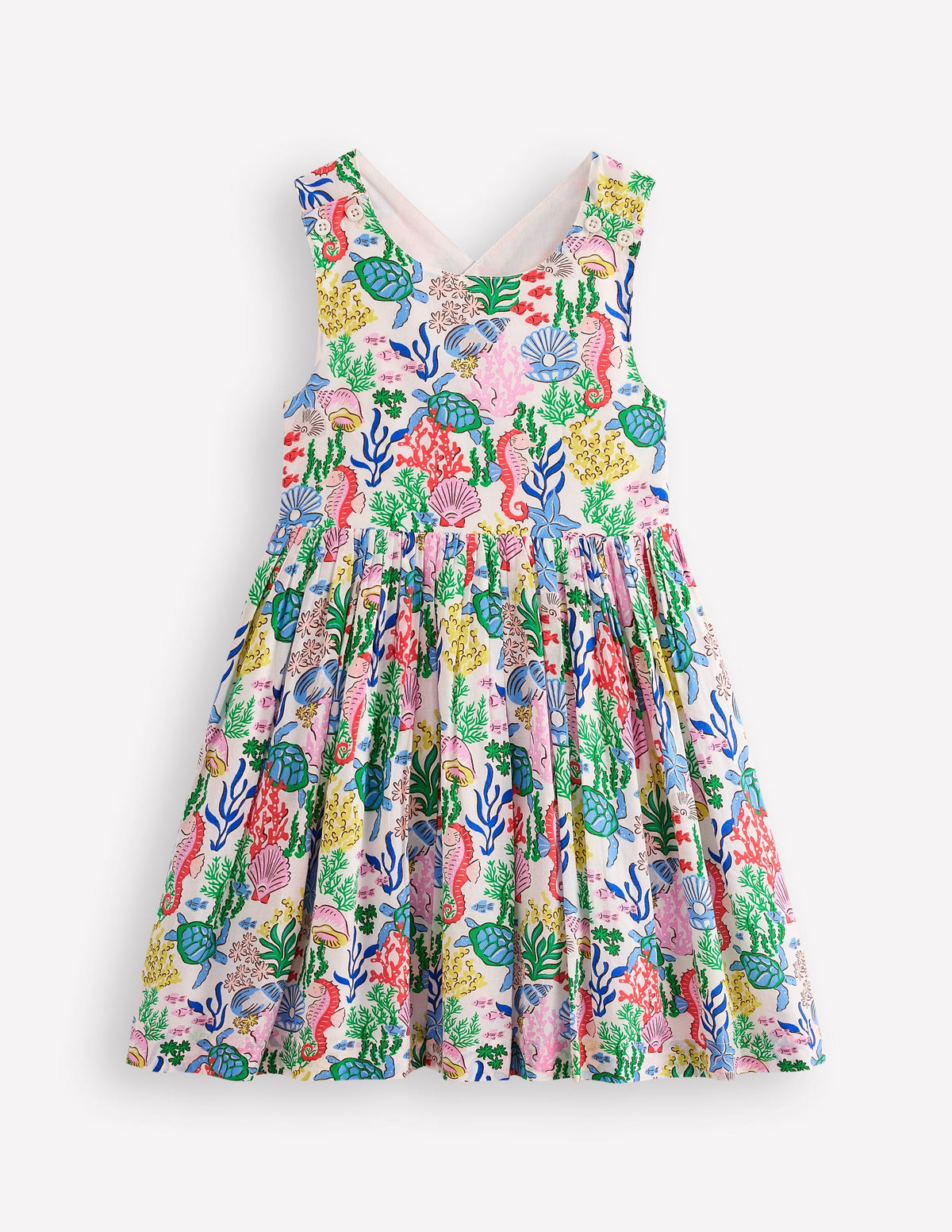 Harper Cross-Back Dress-Multi Coral Cove - Image 1