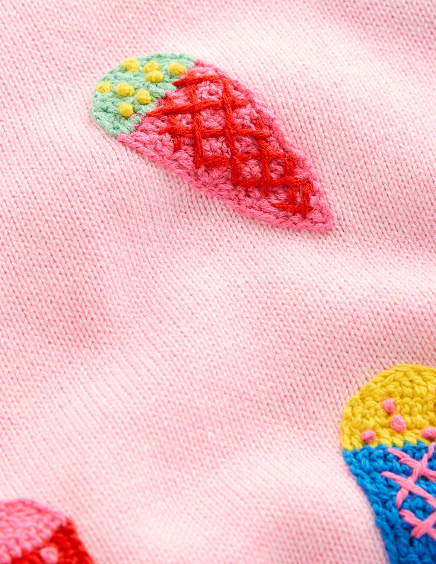 Karina Fun Crochet Sweater-Soft Pink Ice Creams