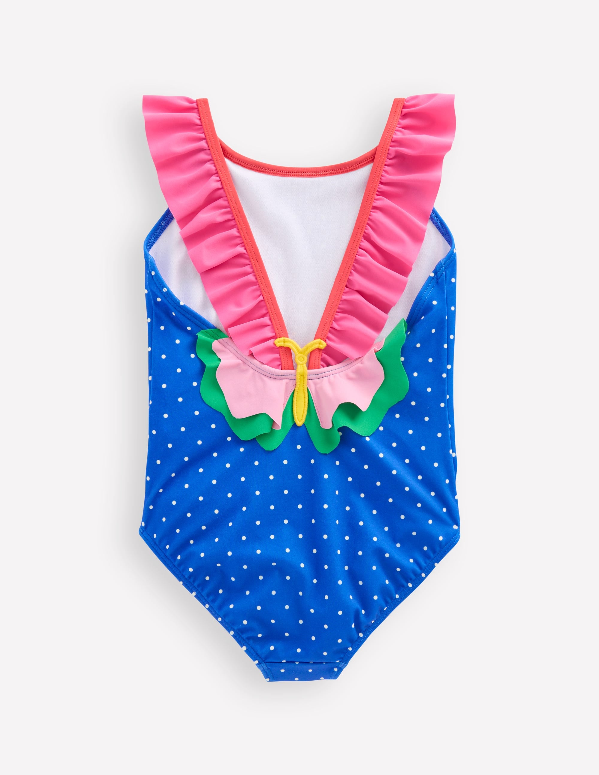Hallie Frill Strap Swimsuit-Peacock Plume Blue Butterfly - Image 2