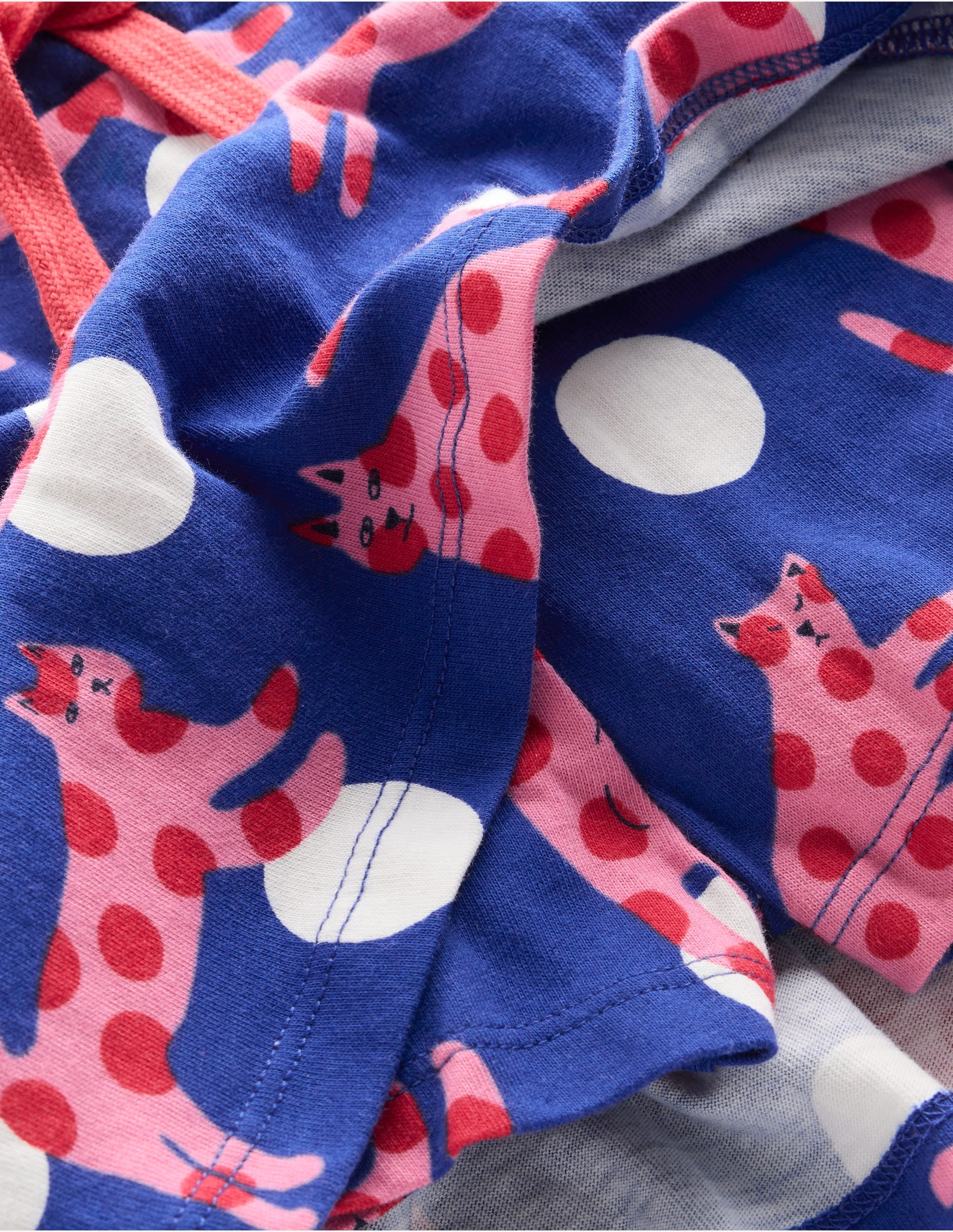Tiered Jersey Skort-Bright Blue Spotty Cats - Image 3