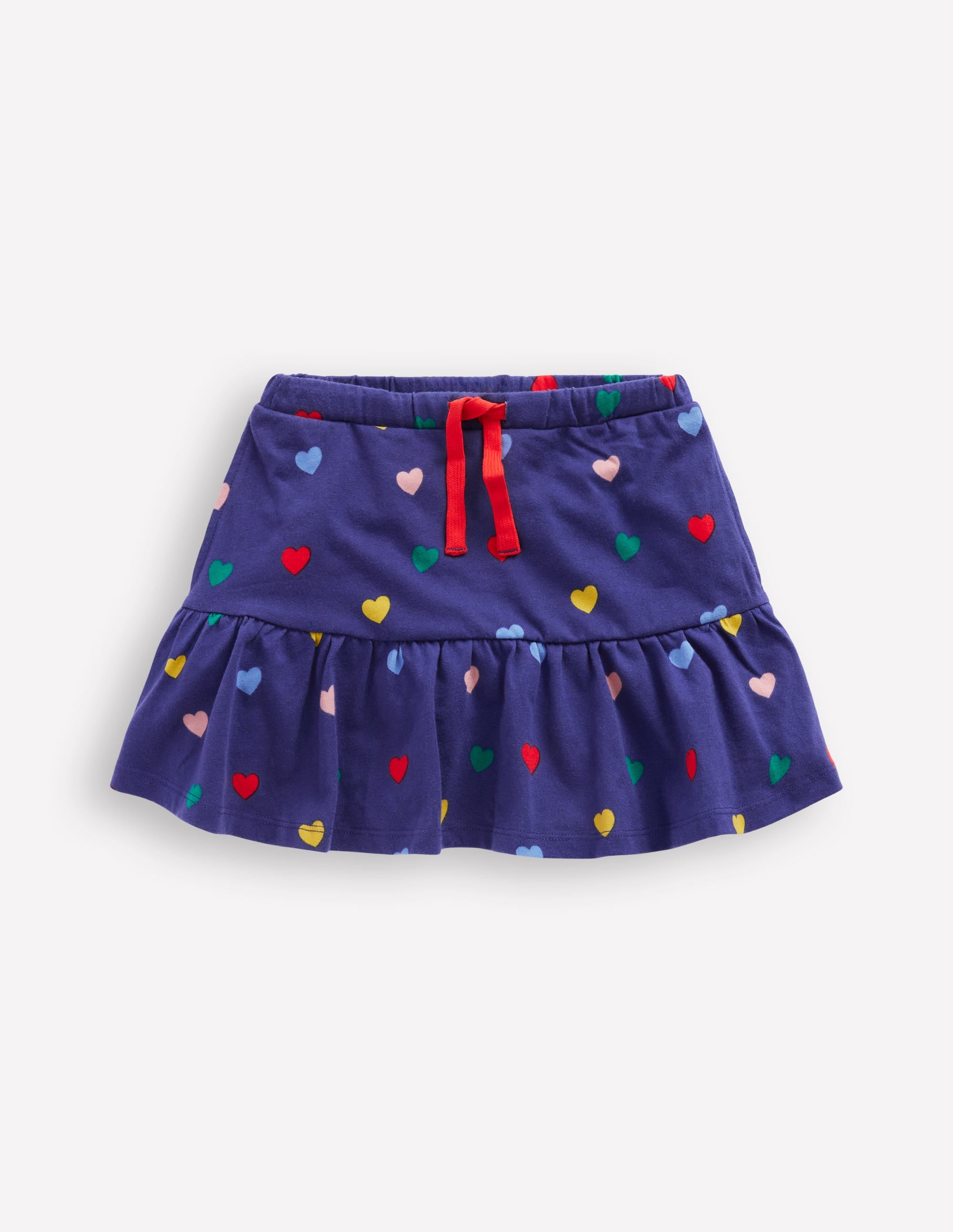 Tiered Jersey Skort-Starboard Blue Multi Hearts - Image 1