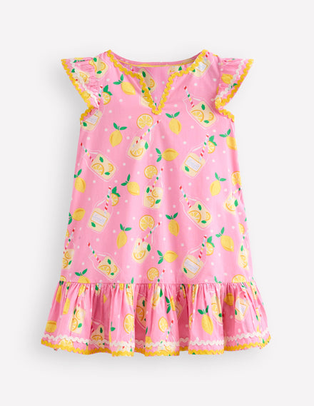 Emmy Woven Beach Dress-Chalk Pink Lemonade