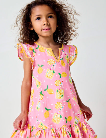 Emmy Woven Beach Dress-Chalk Pink Lemonade