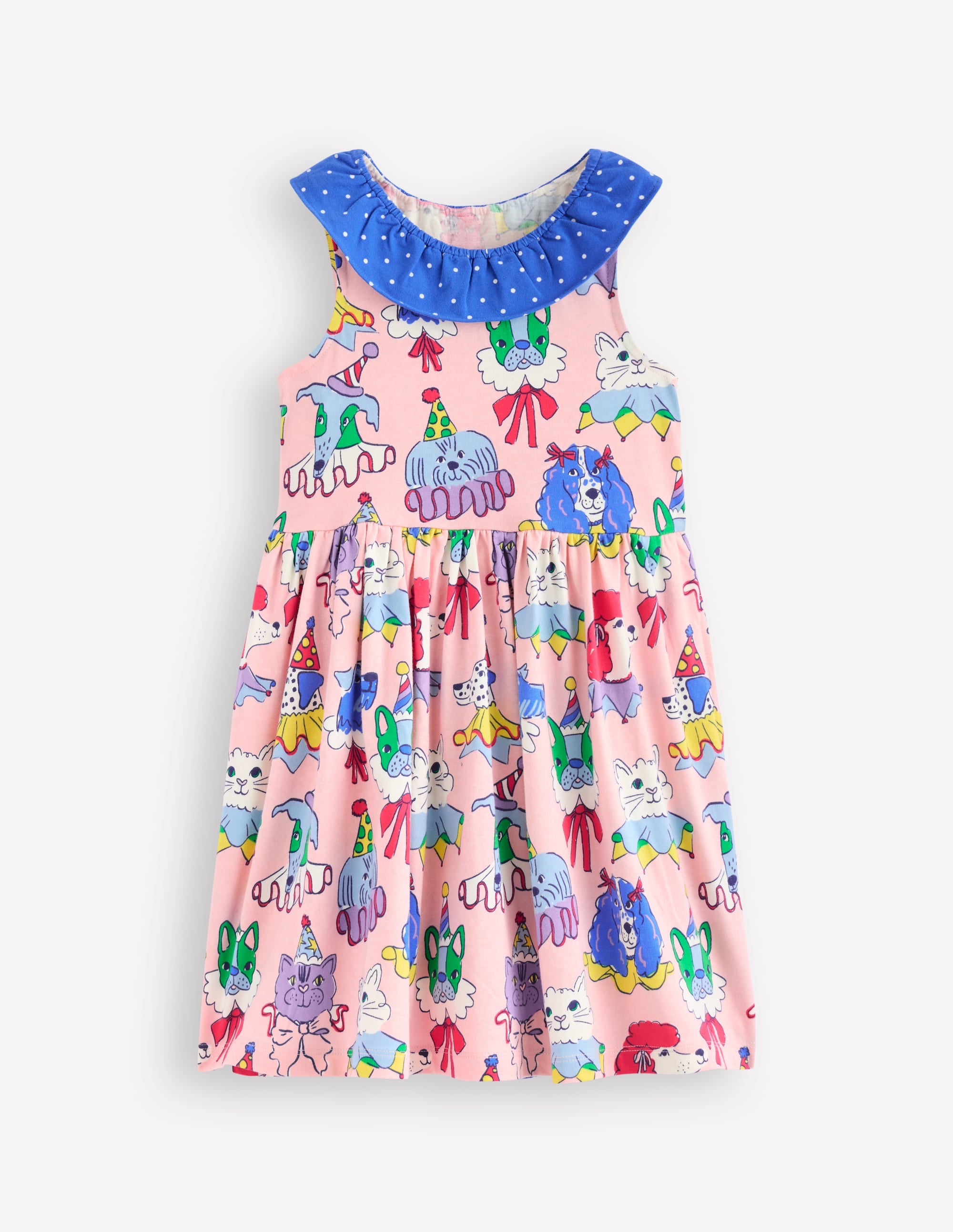 Ruffle Neck Jersey Dress-Chalk Pink Parade Pets - Image 1