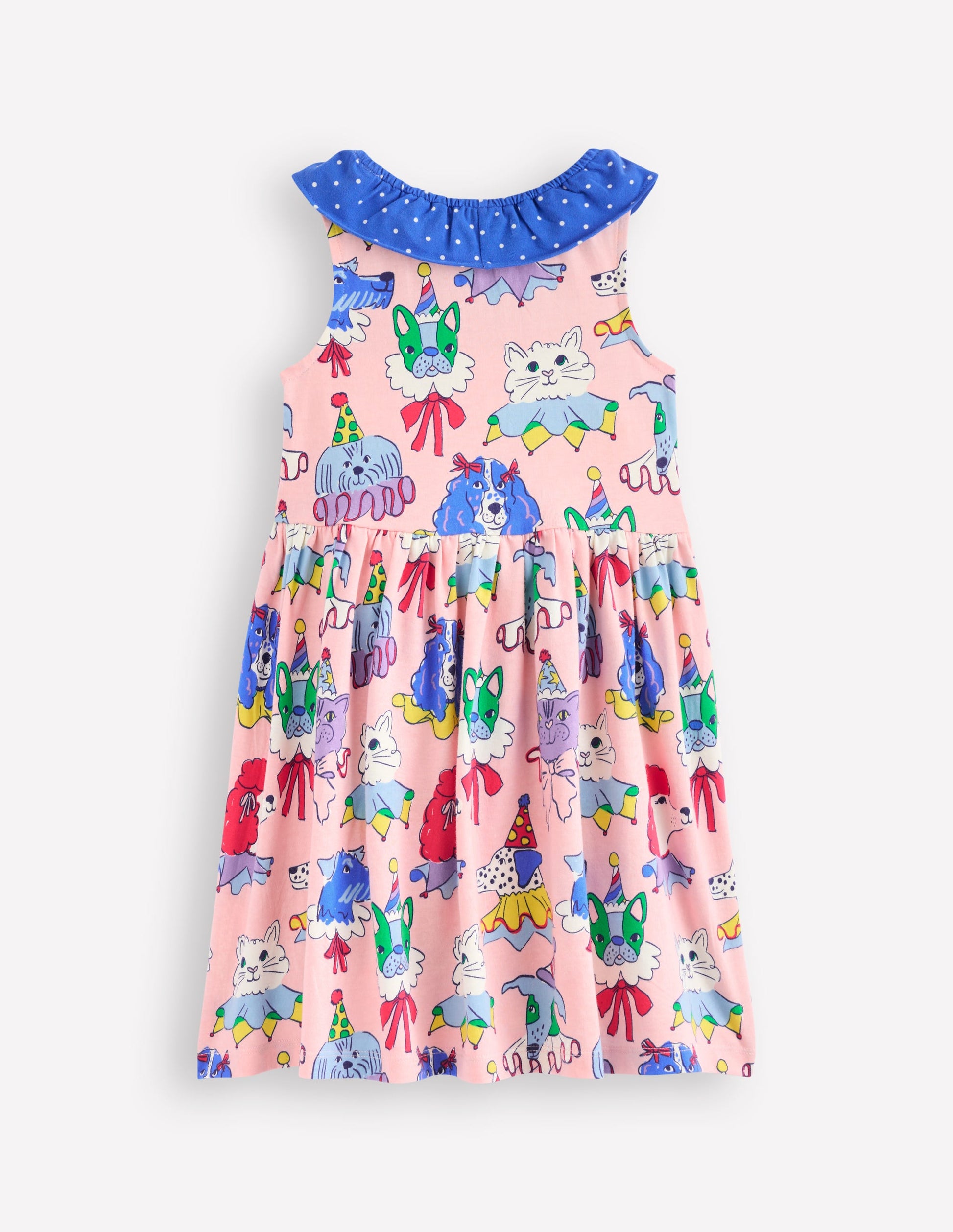 Ruffle Neck Jersey Dress-Chalk Pink Parade Pets-2