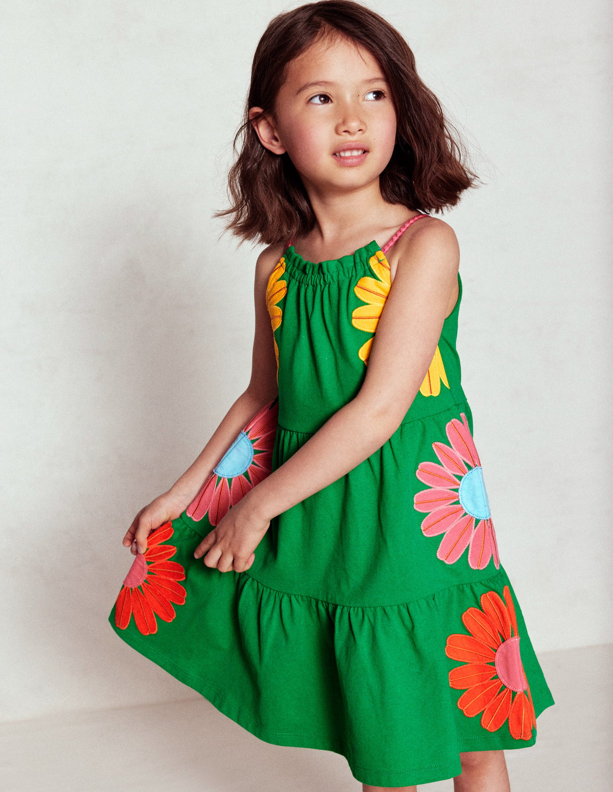Enola Hotchpotch Jersey Dress-Rich Emerald Flowers - Image 4