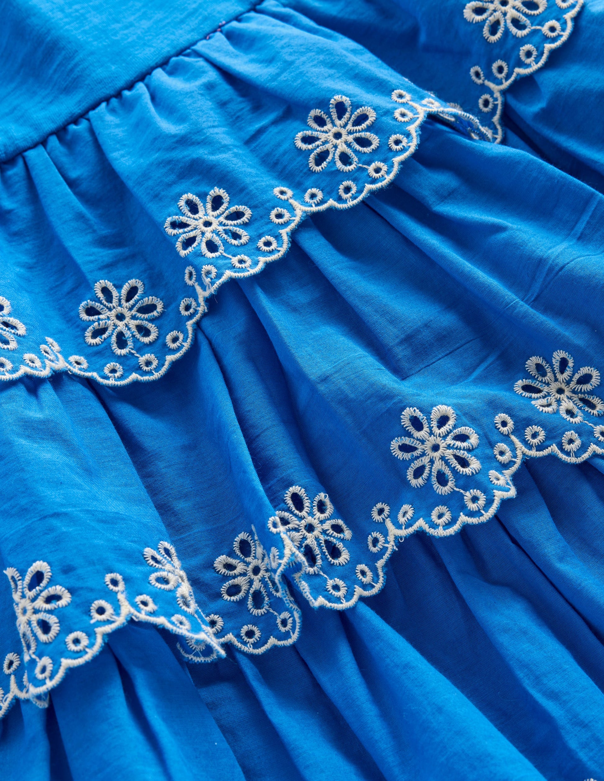 Broderie Mix Jersey Dress-Cerulean Blue-3