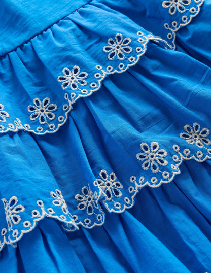 Broderie Mix Jersey Dress-Cerulean Blue-3