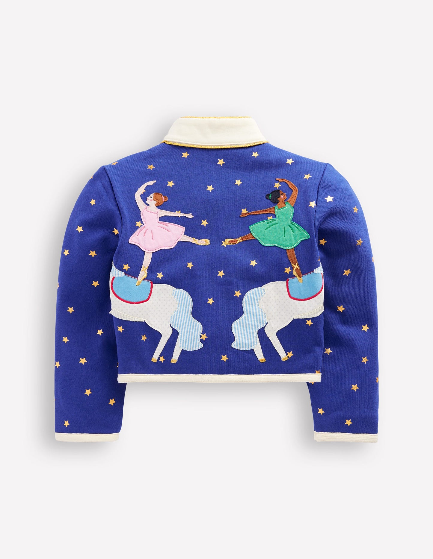 Appliqué Military Jacket-Navy Circus Horses