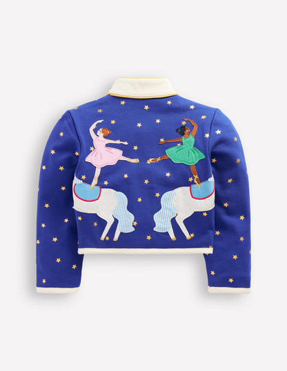 Appliqué Military Jacket-Navy Circus Horses-2