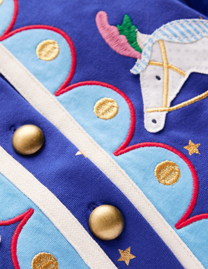 Appliqué Military Jacket-Navy Circus Horses-3