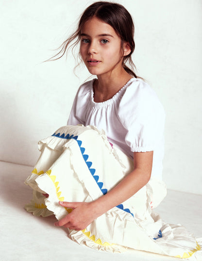 Ruffle Midi Skirt-Soft Ivory Rainbow-4