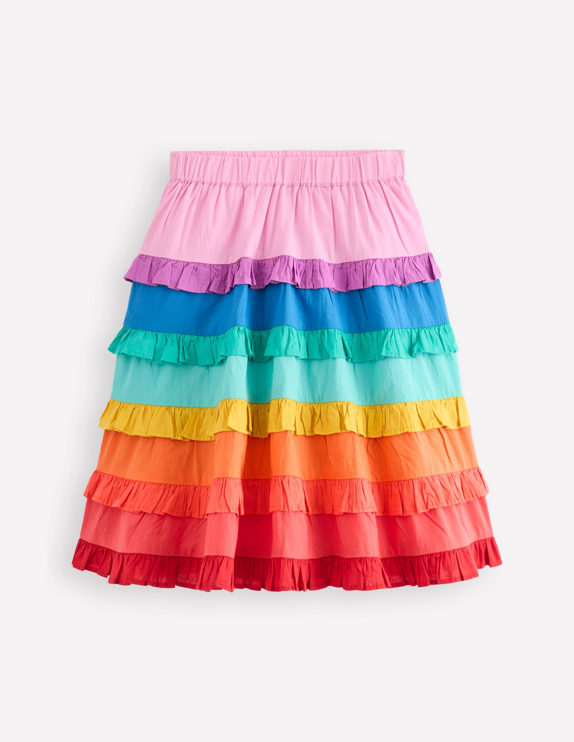 Ruffle Midi Skirt-Rainbow Tiers - Image 1