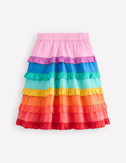 Ruffle Midi Skirt-Rainbow Tiers-1