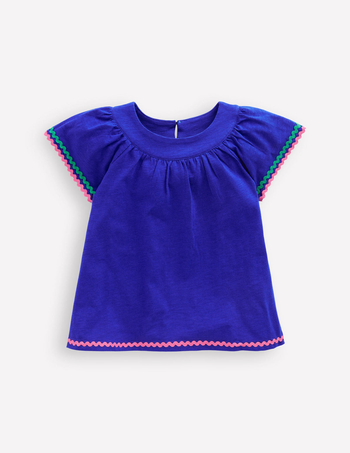 Trim Detail Pretty Top-Bright Blue - Image 1