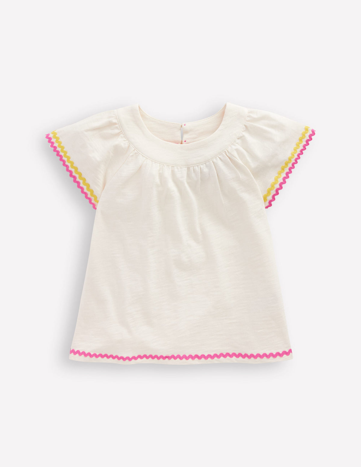 Trim Detail Pretty Top-Soft Ivory - Image 1