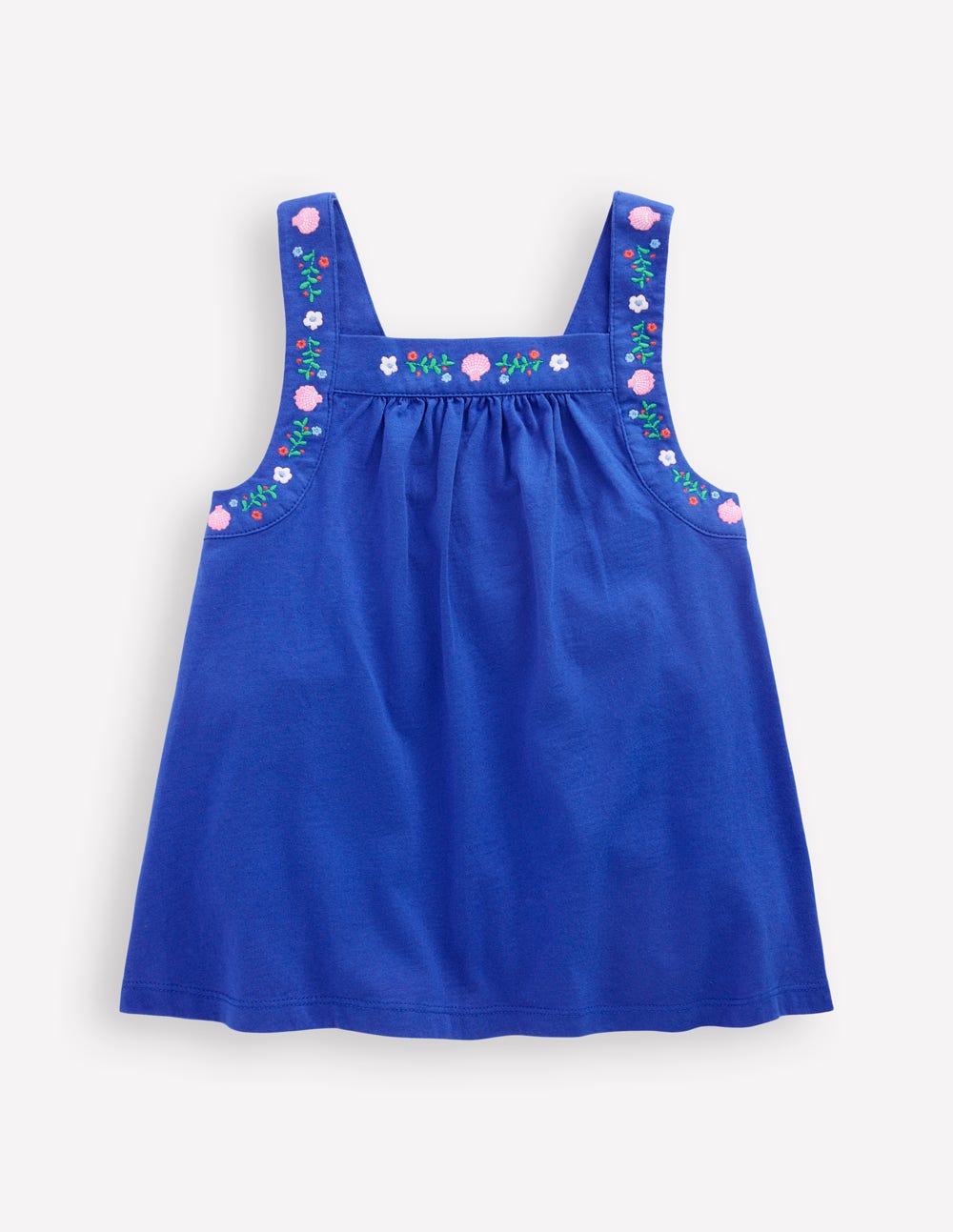 Embroidered Sleeveless Top-Gallery Blue
