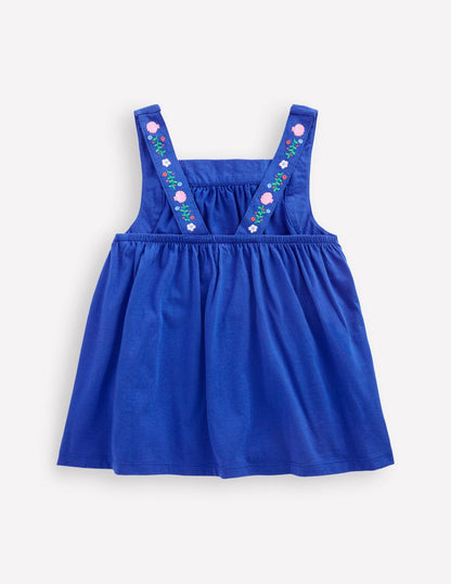 Embroidered Sleeveless Top-Gallery Blue-2