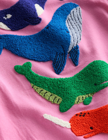 Bay Boucle T-Shirt-Vintage Mauve Whales-3