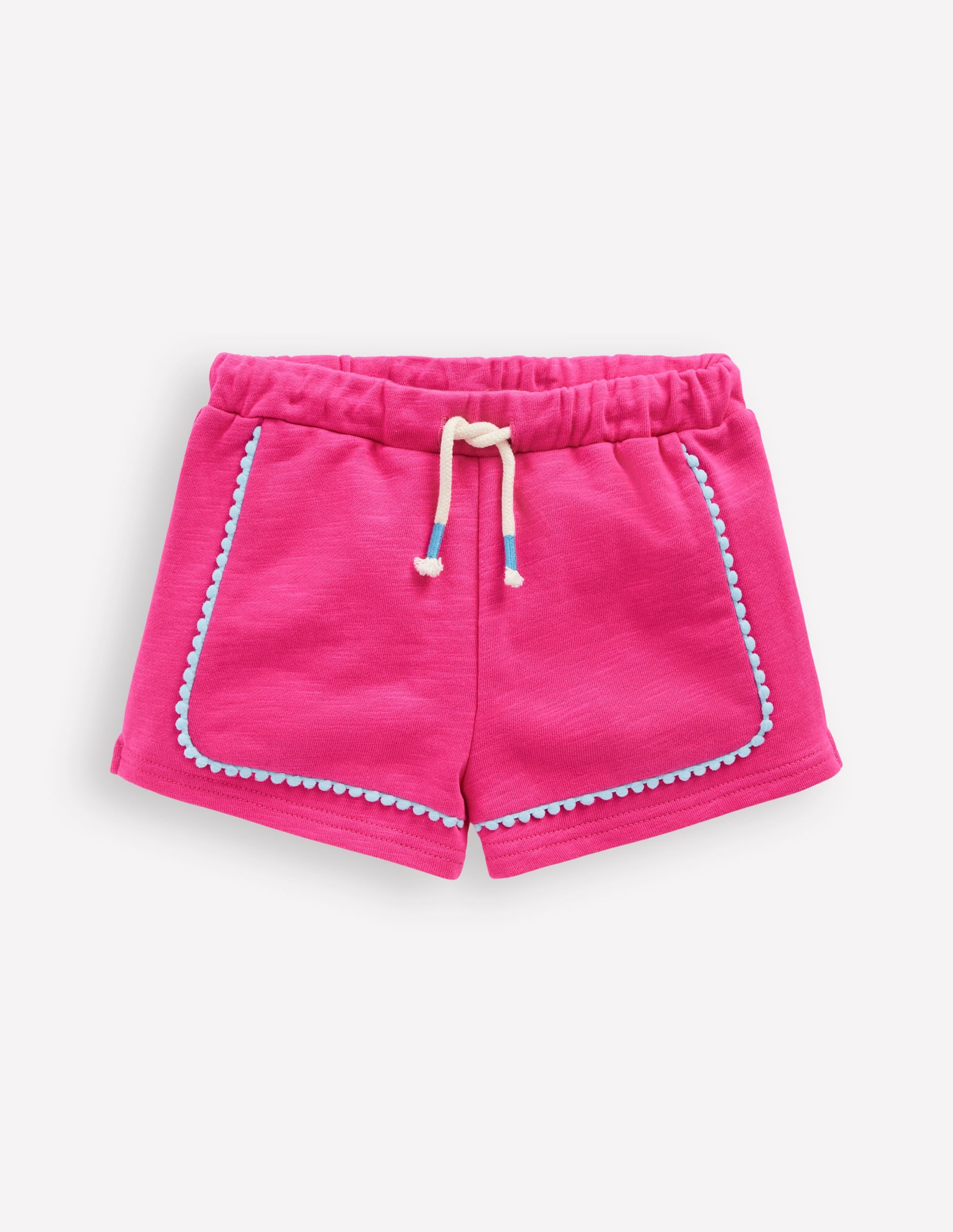 Pom Trim Jersey Short-Raspberry Pink - Image 1