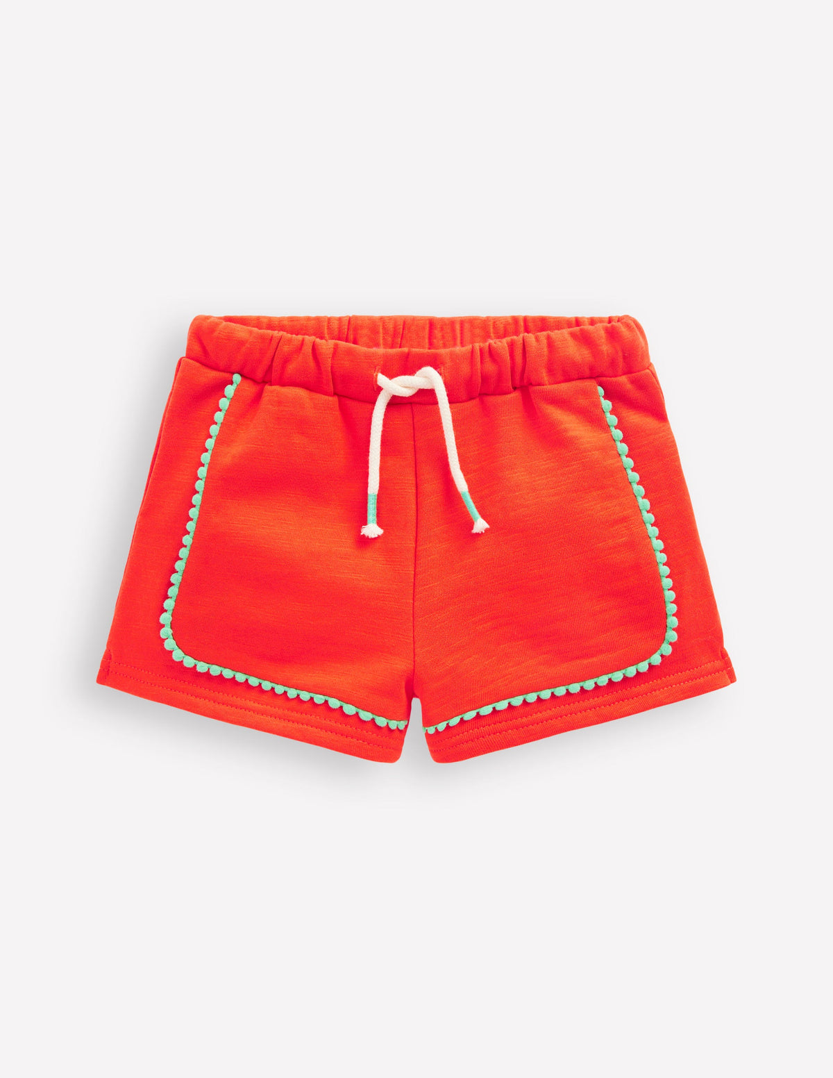 Pom Trim Jersey Short-Firecracker Red - Image 1
