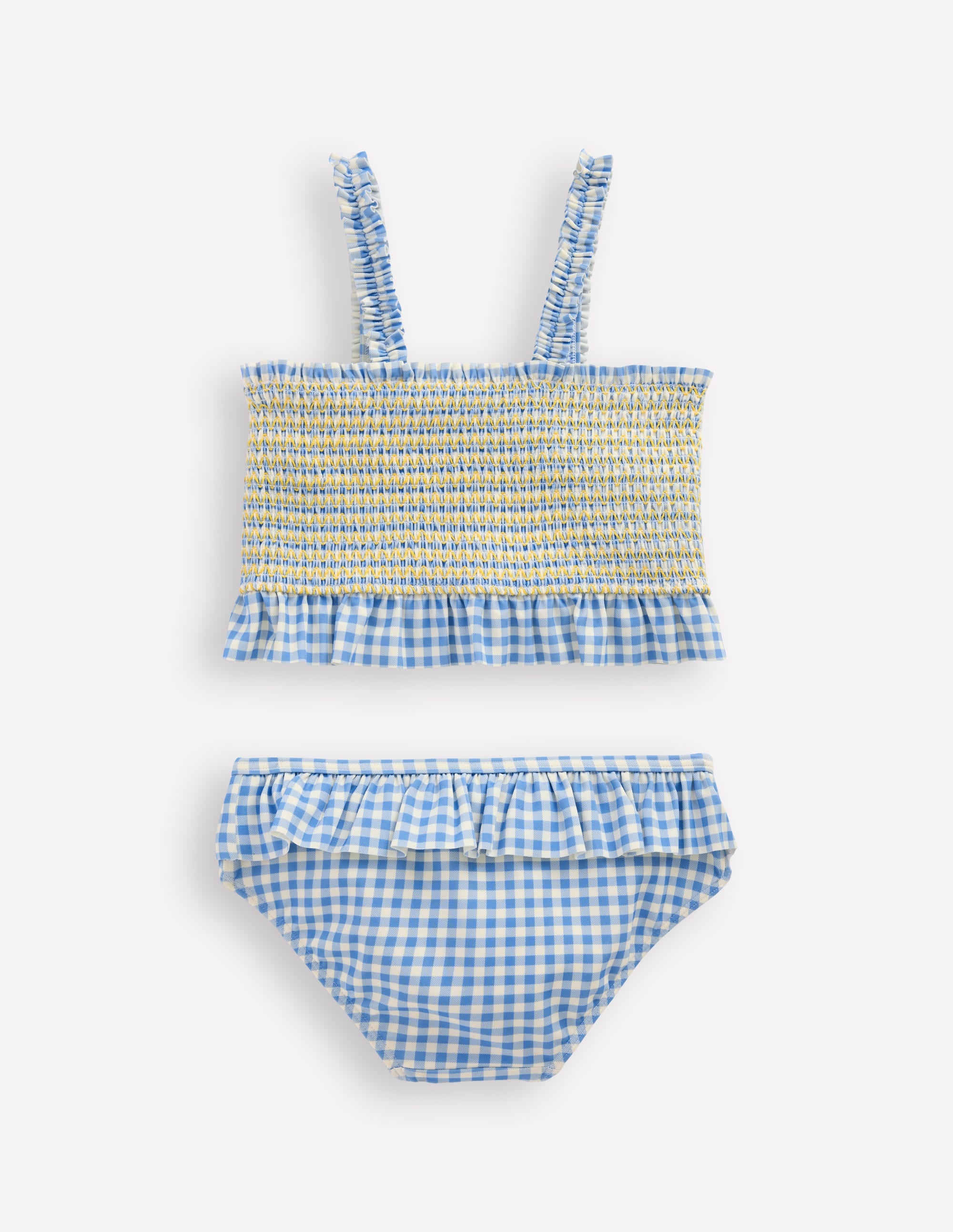 Pretty Peplum Bikini - Smocked Gingham Daisy | Boden USA