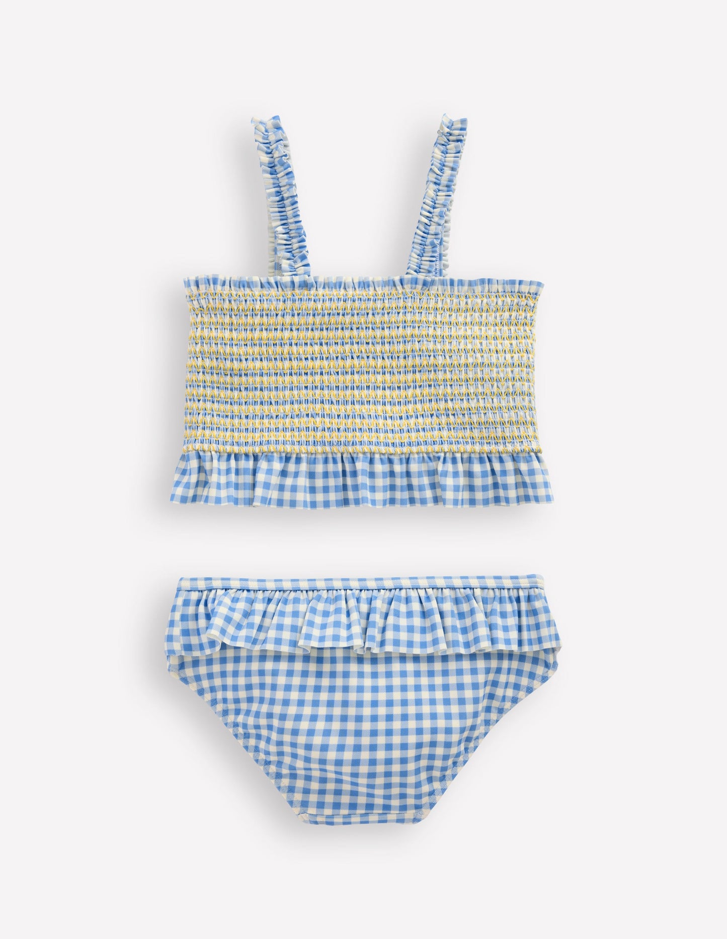 Pretty Peplum Bikini-Smocked Gingham Daisy