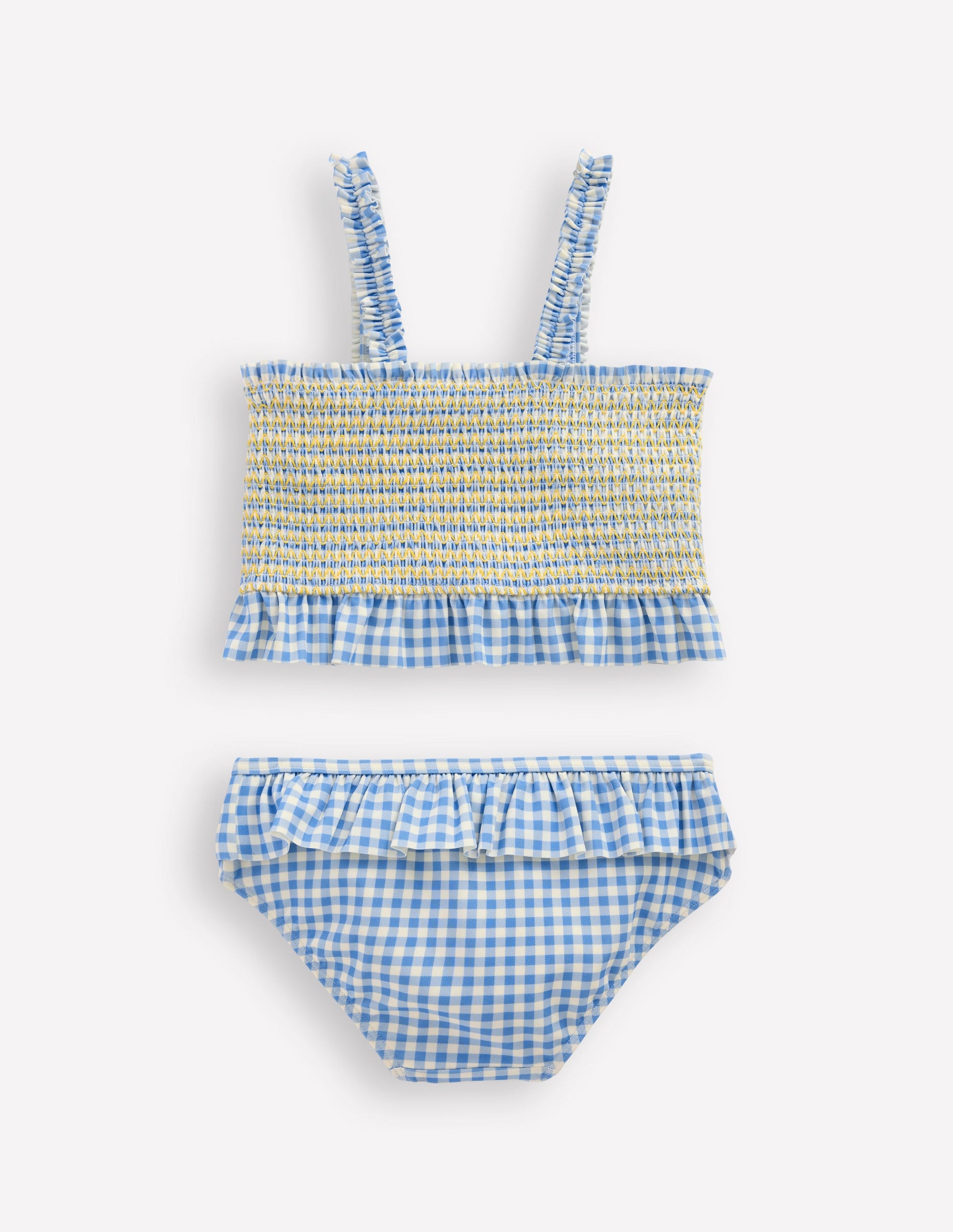 Pretty Peplum Bikini-Smocked Gingham Daisy-2