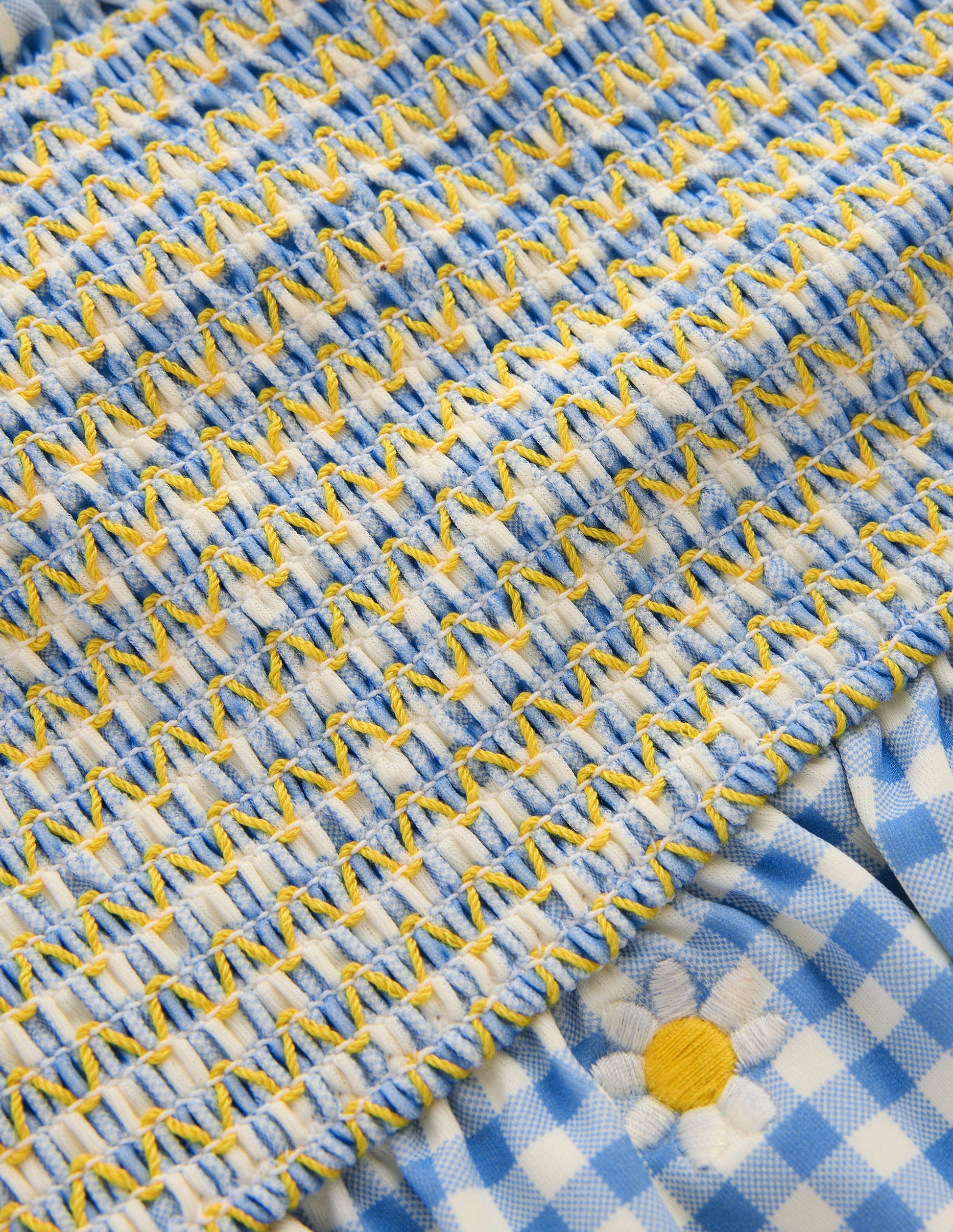 Pretty Peplum Bikini-Smocked Gingham Daisy-3