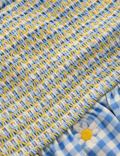 Pretty Peplum Bikini-Smocked Gingham Daisy-3
