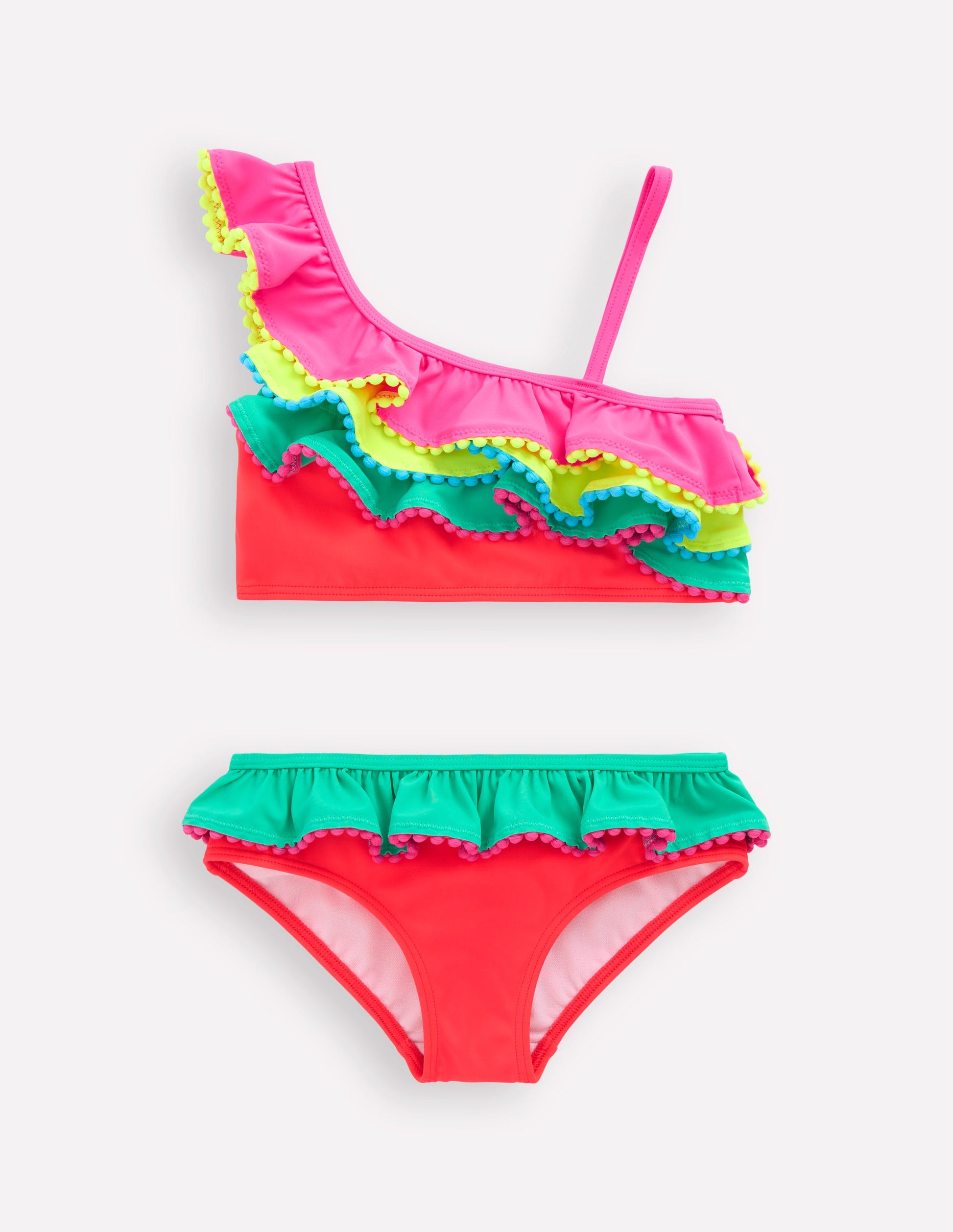 Multi Frill Bikini-Colourblock-1