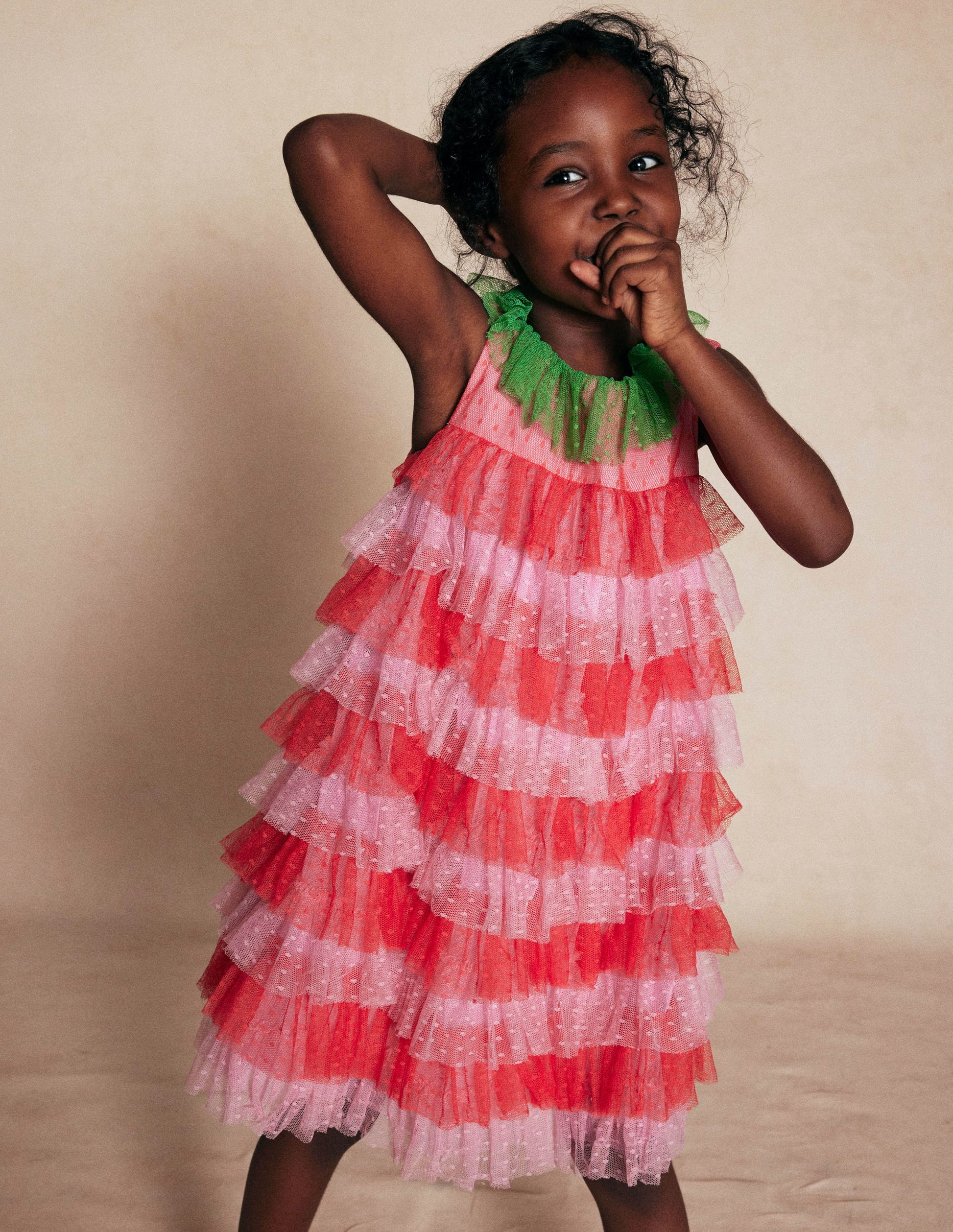 Strawberry Tulle Dress-Red/Pink-4