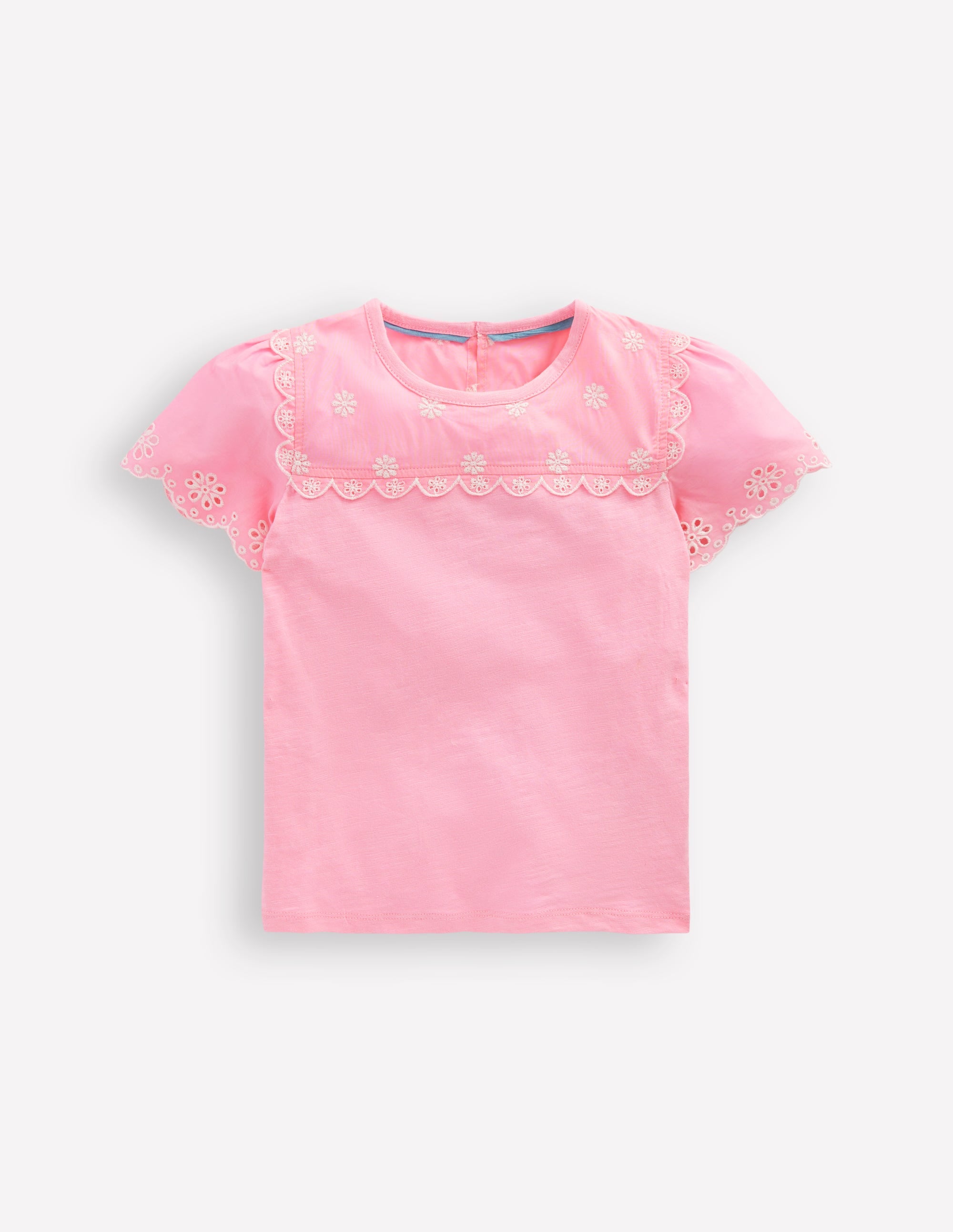 Broderie Sleeve Tee-Vintage Mauve - Image 1