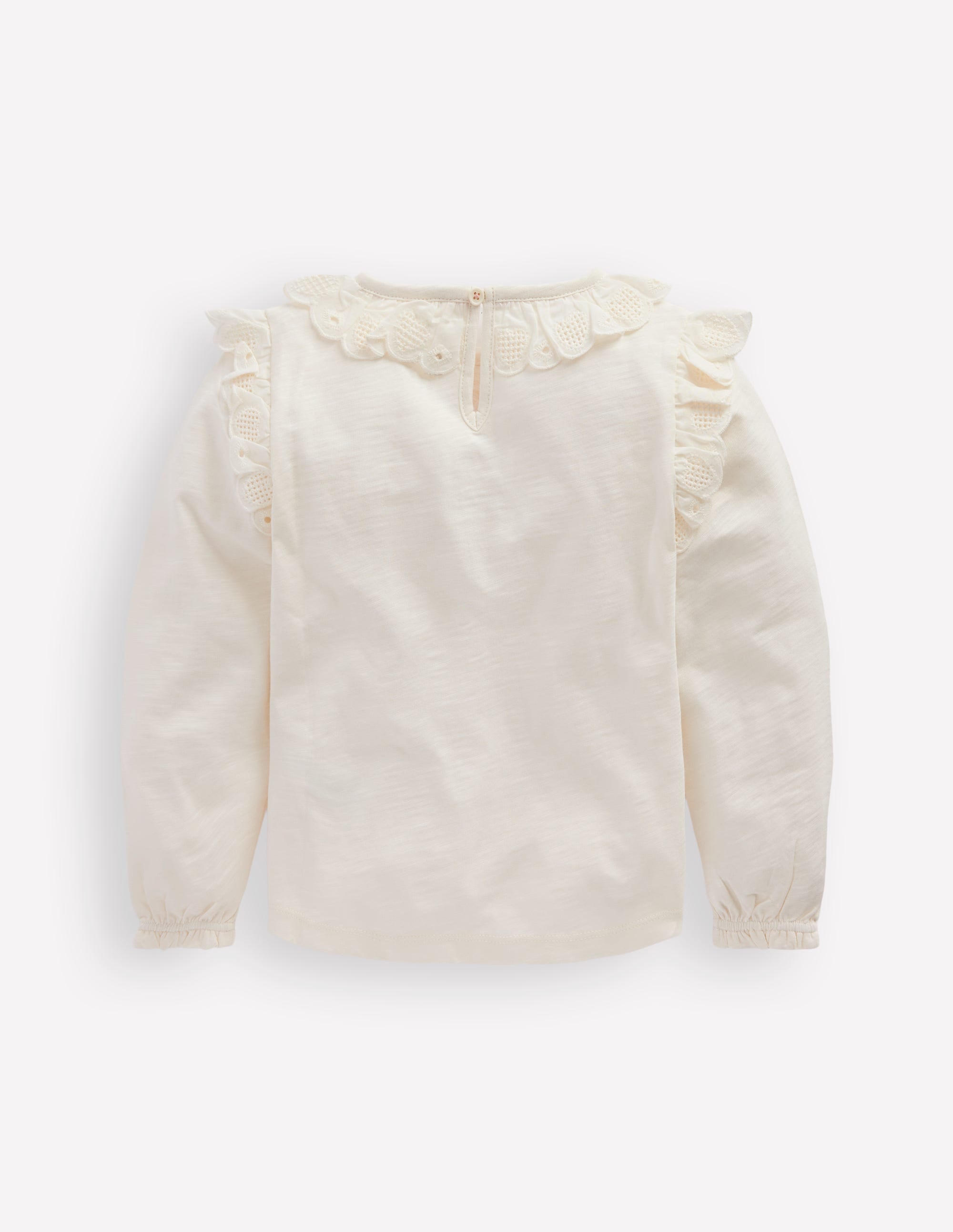 Broderie Heart Trim Top-Soft Ivory | Boden USA