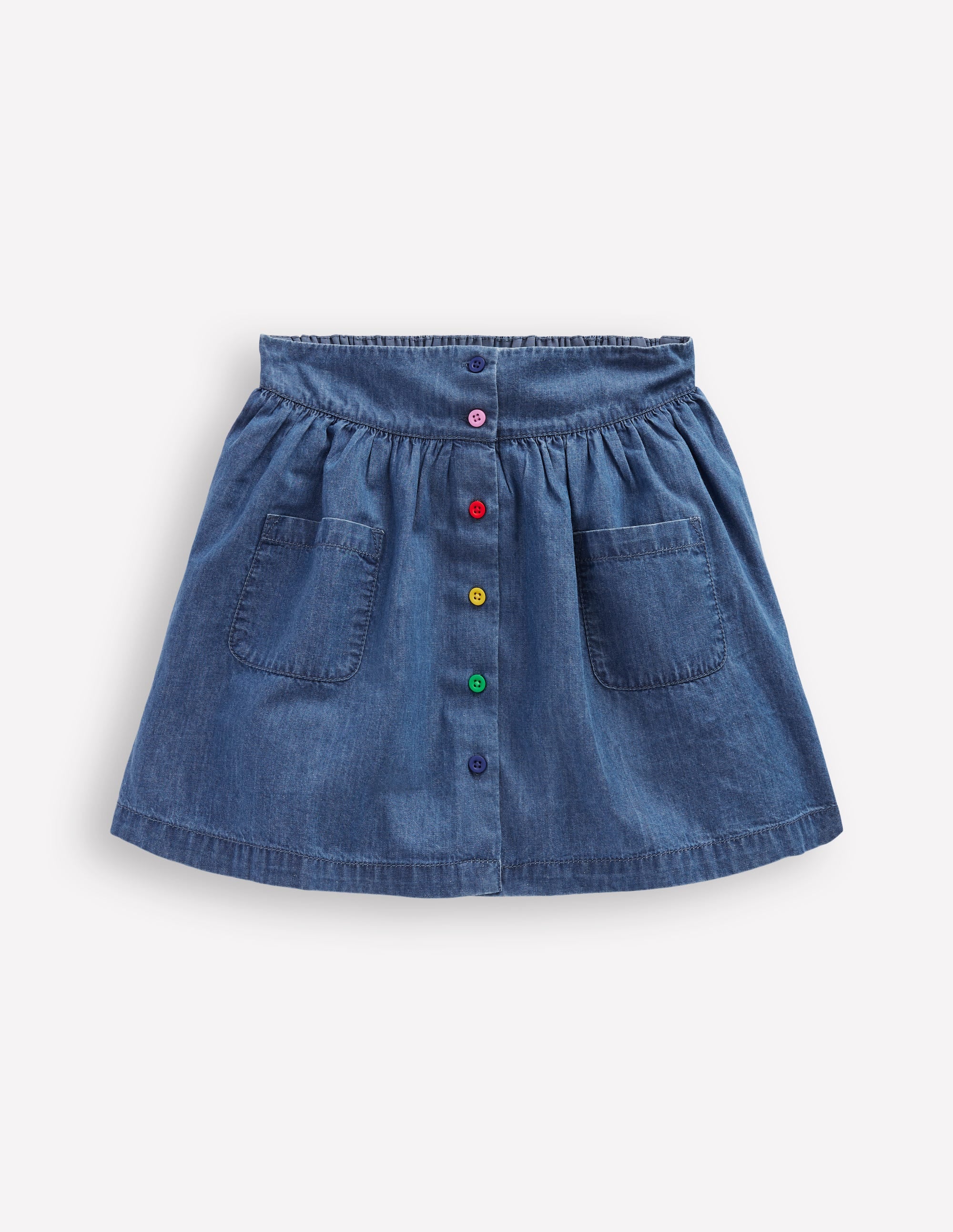 Button-through Mini Skirt-Denim - Image 1